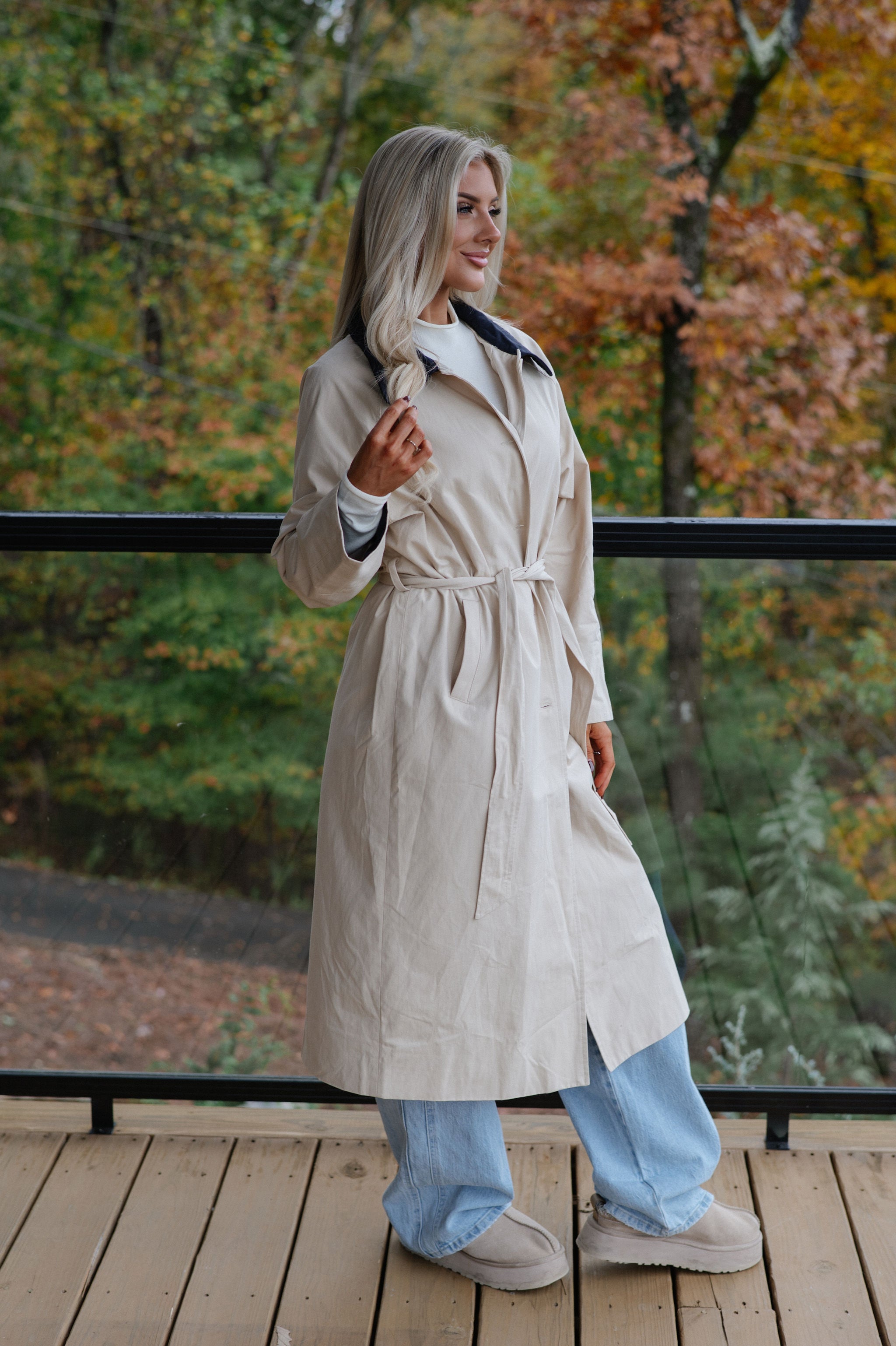 Opal Trenchcoat-Beige/Navy