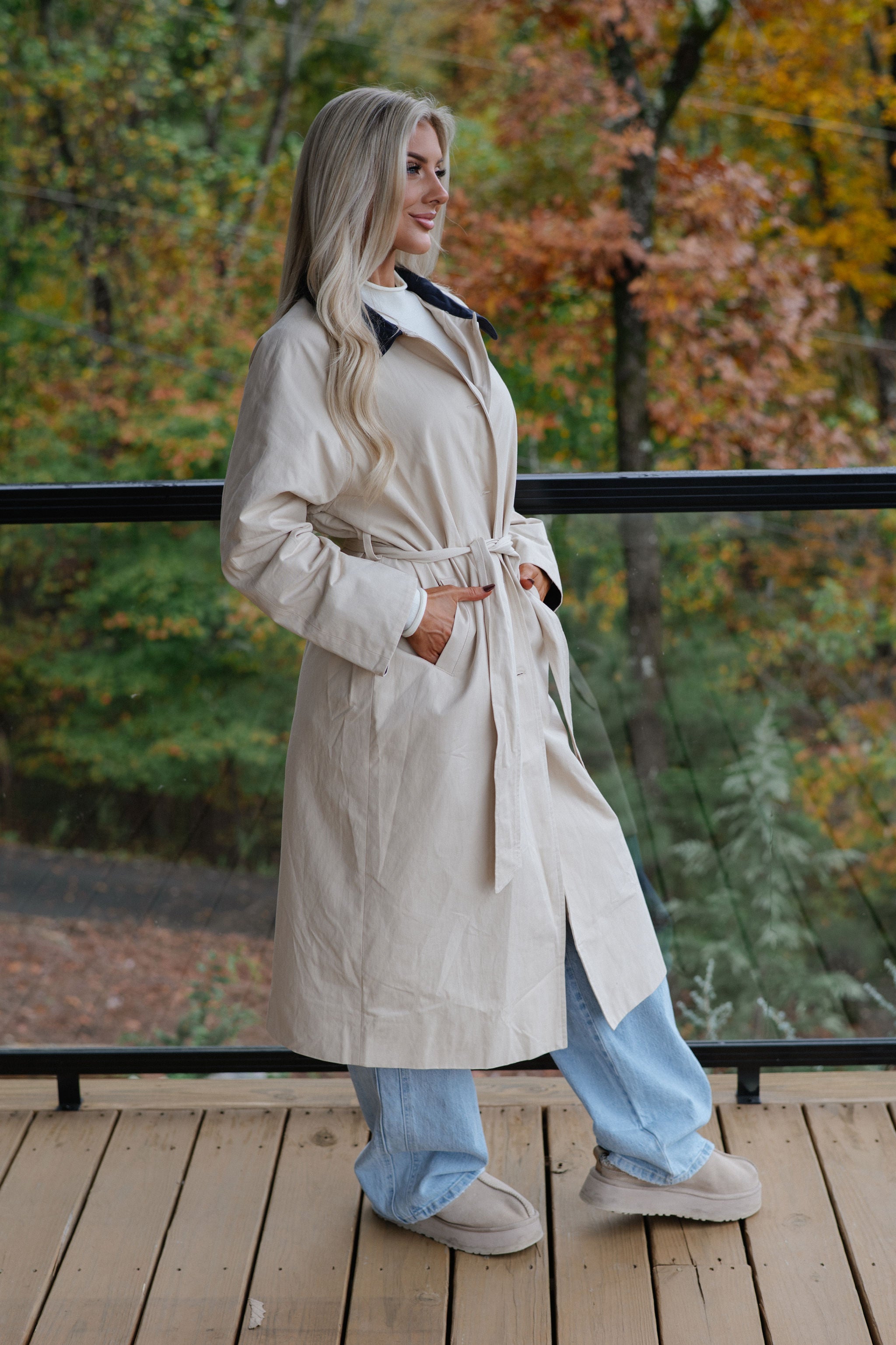 Opal Trenchcoat-Beige/Navy