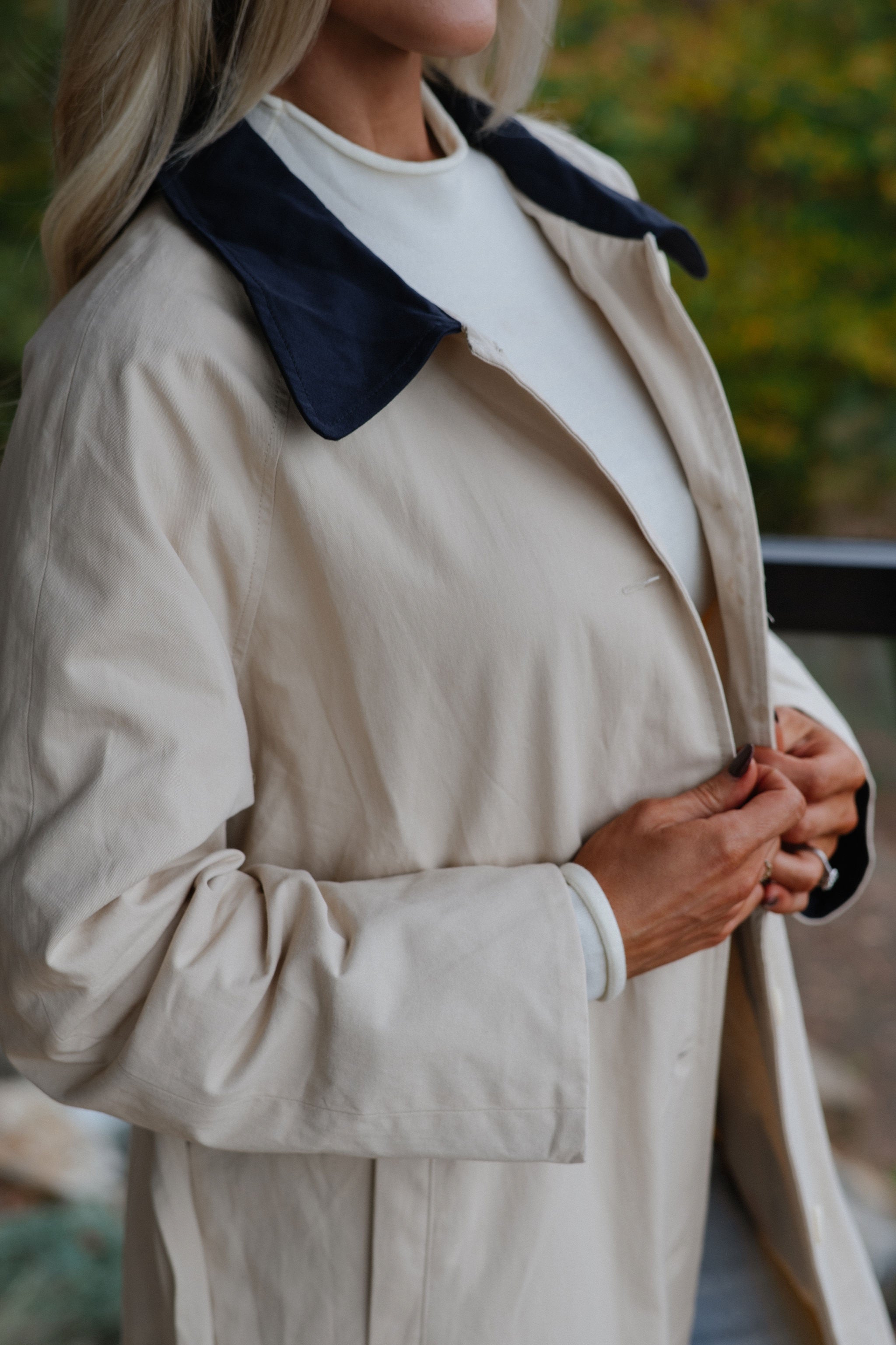 Opal Trenchcoat-Beige/Navy