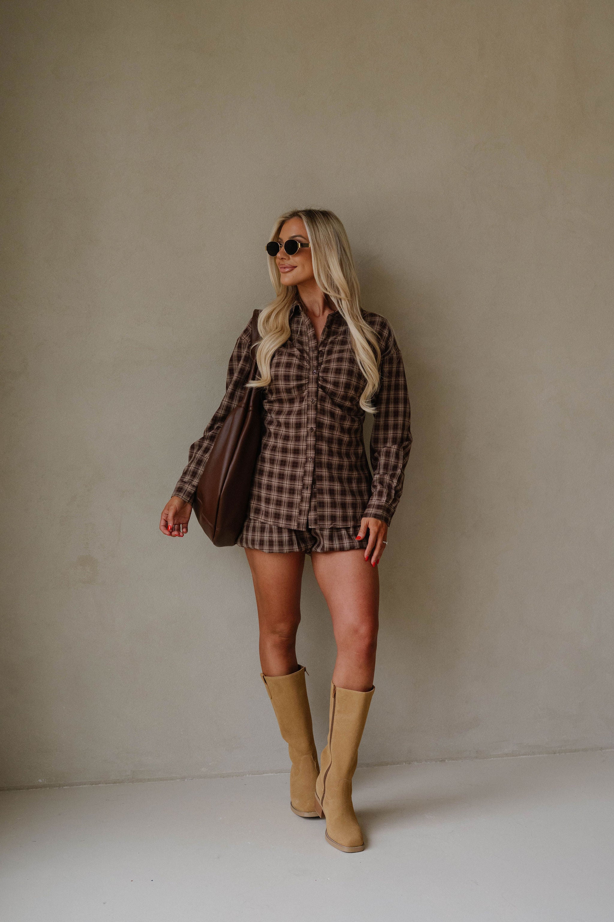 Casey Plaid Shorts Set