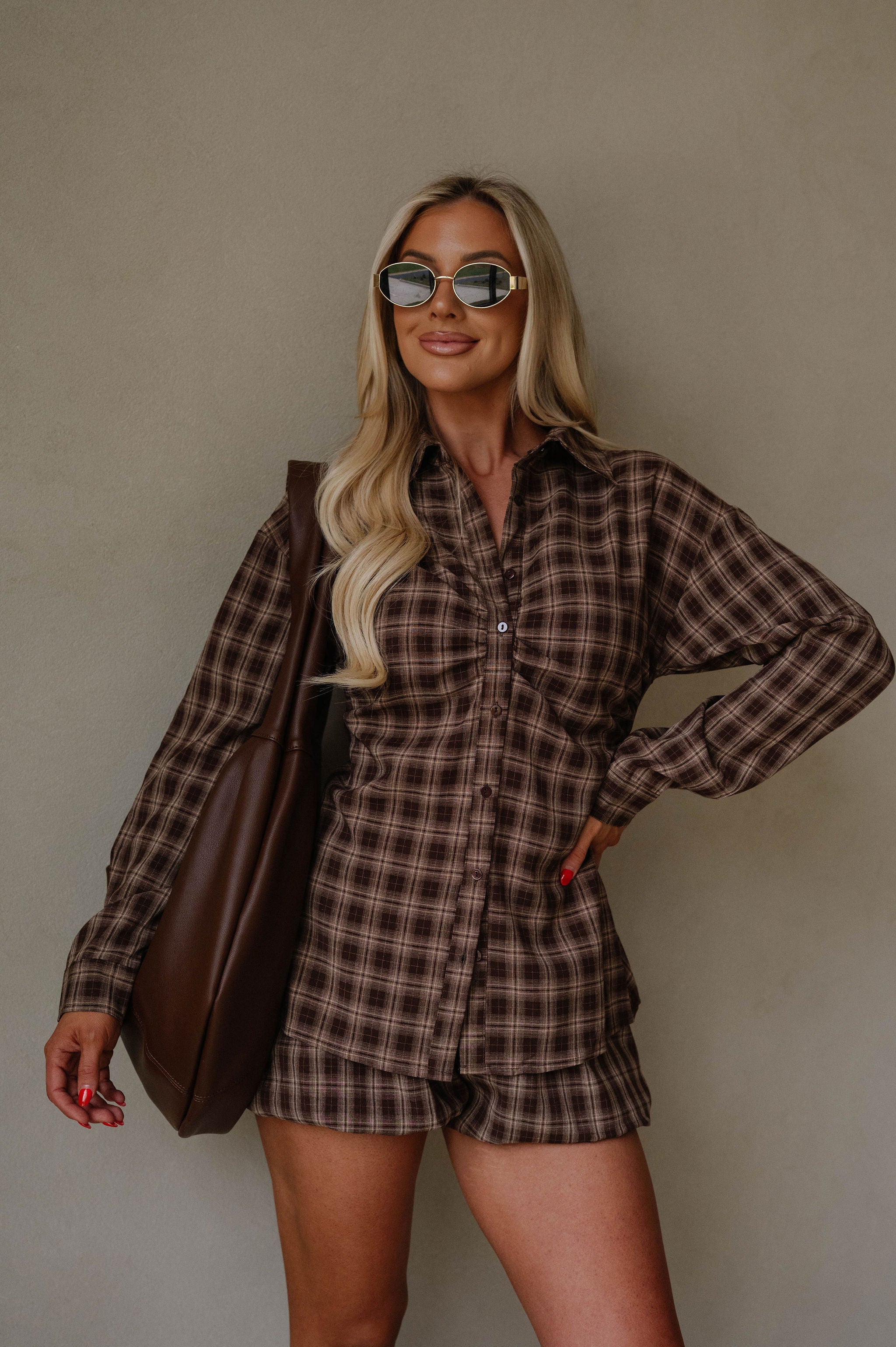 Casey Plaid Shorts Set
