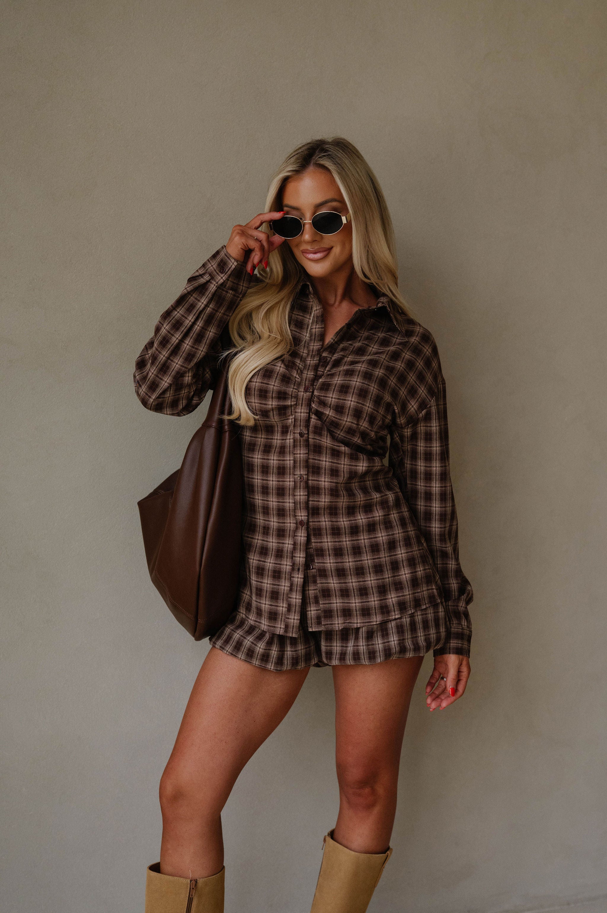 Casey Plaid Shorts Set