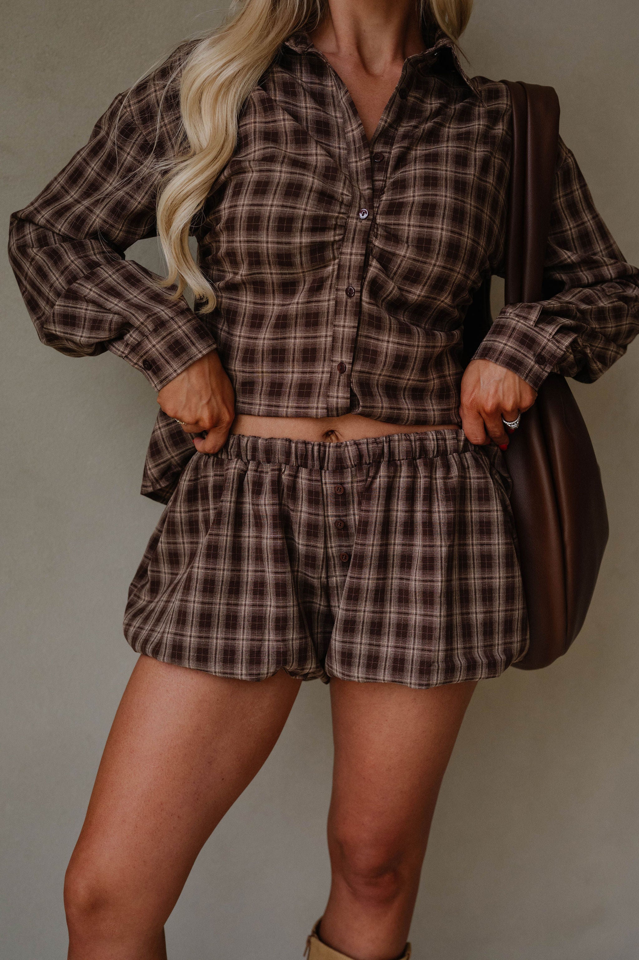 Casey Plaid Shorts Set