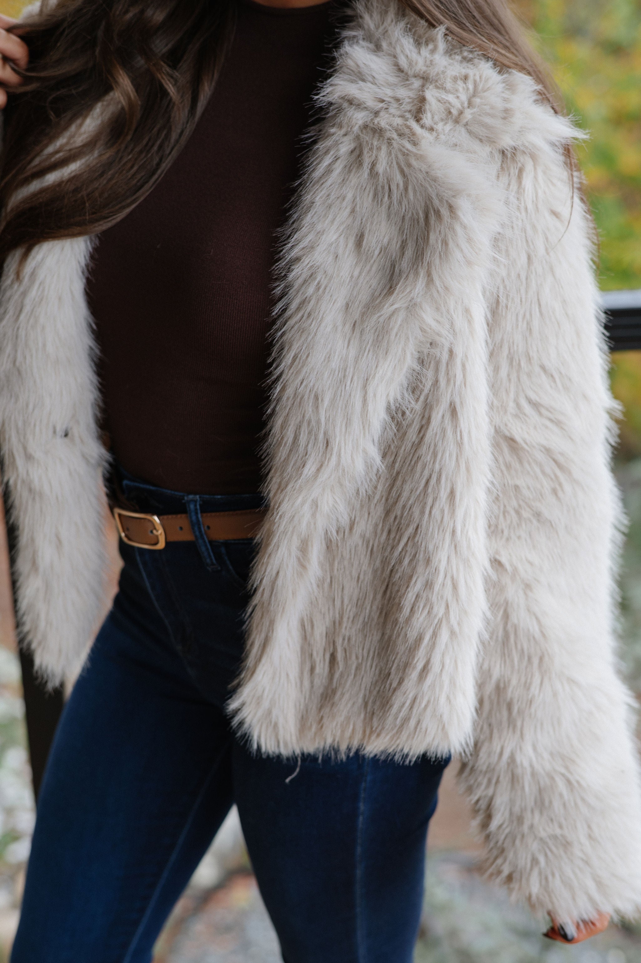 Kaden Fur Jacket-Taupe