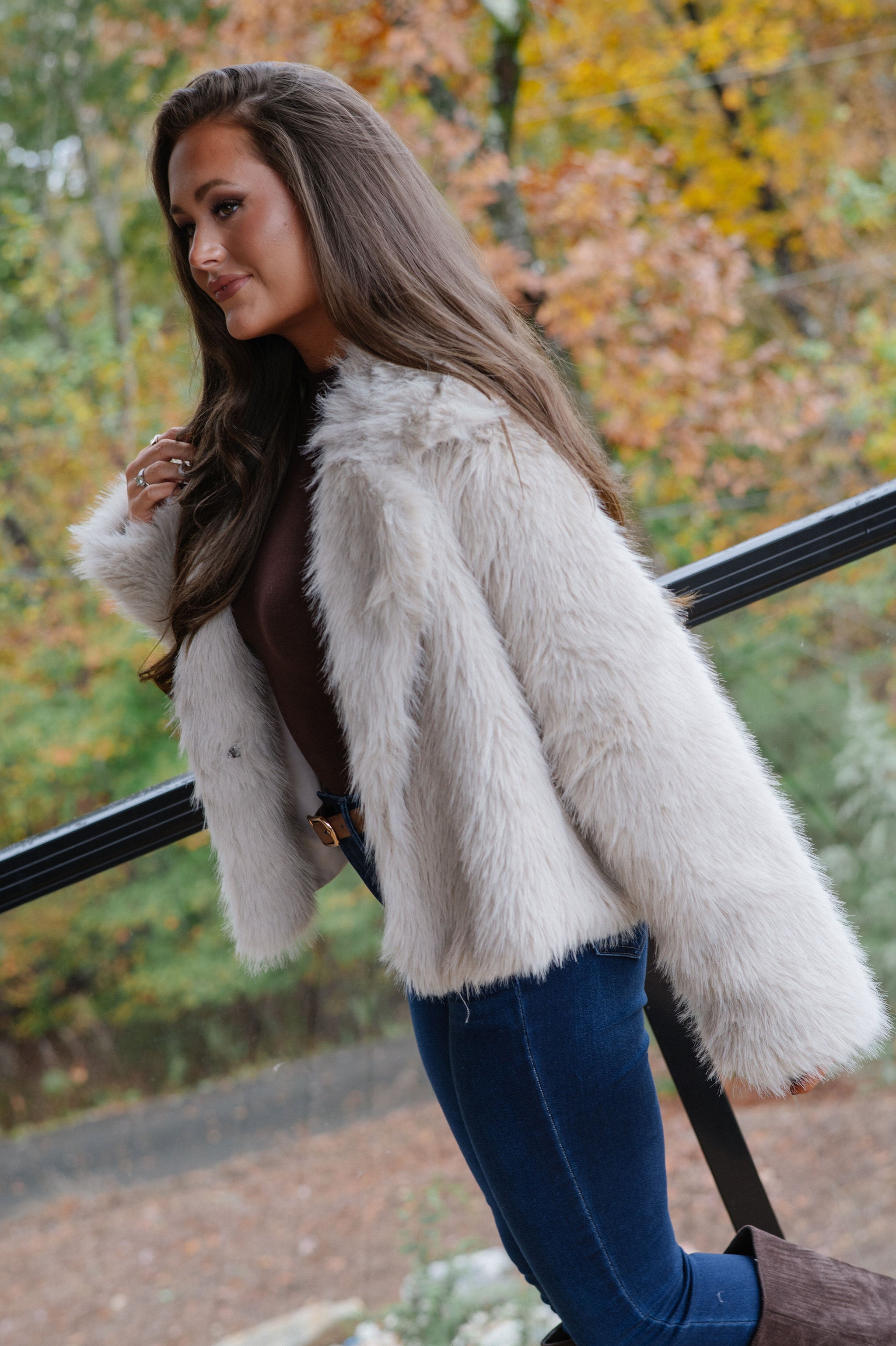 Kaden Fur Jacket-Taupe