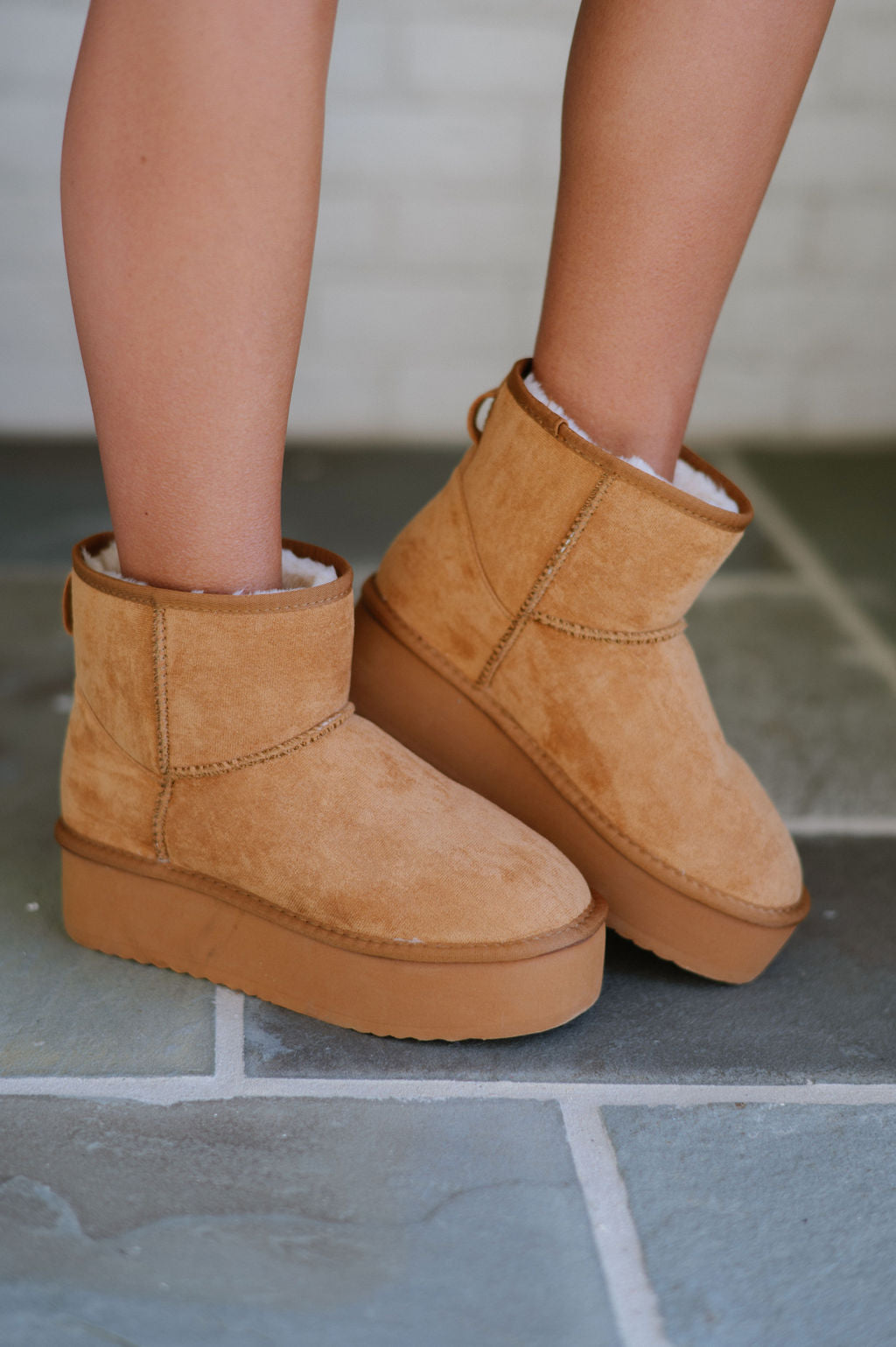 Lucas Platform Boots-Tan