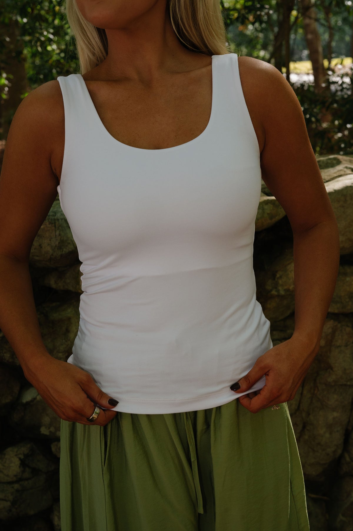 Lucy Butter Soft Tank Top-White
