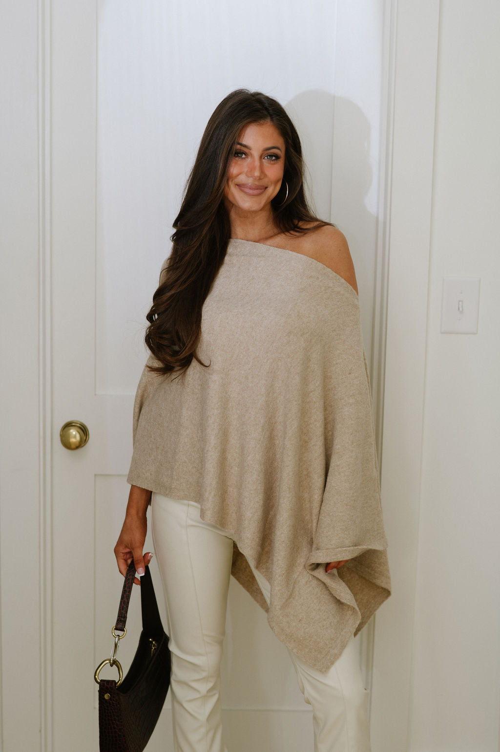 Asymmetrical Sweater Top-Beige