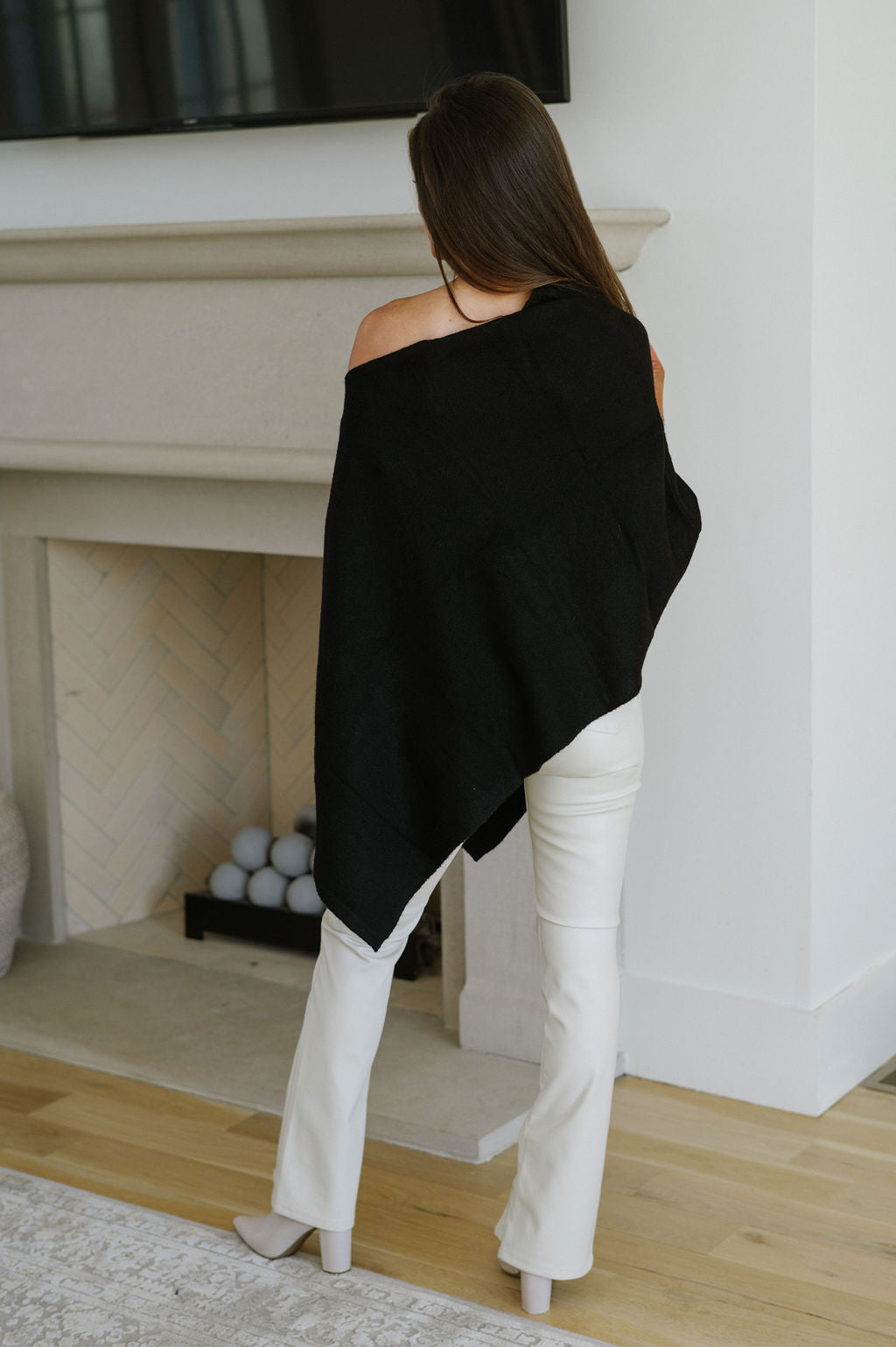 Asymmetrical Sweater Top-Black