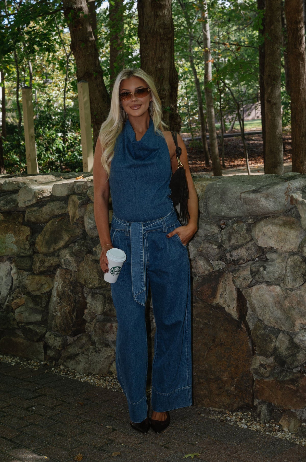 Sadie Halter Denim Jumpsuit
