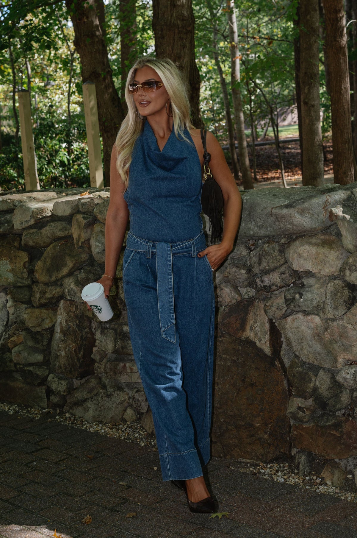 Sadie Halter Denim Jumpsuit