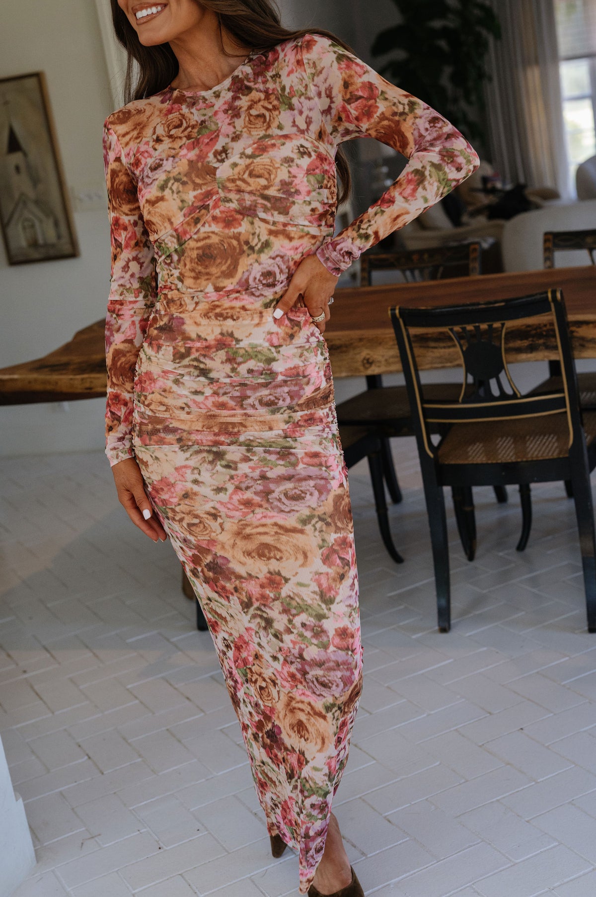 Haven Floral Mesh Maxi Dress