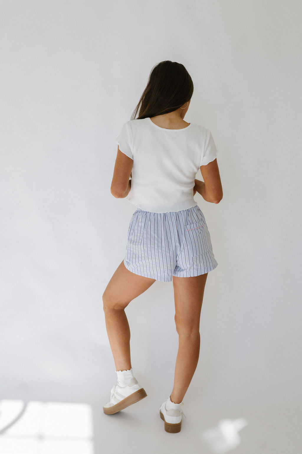 Sammie Seersucker Shorts-Blue/Pink