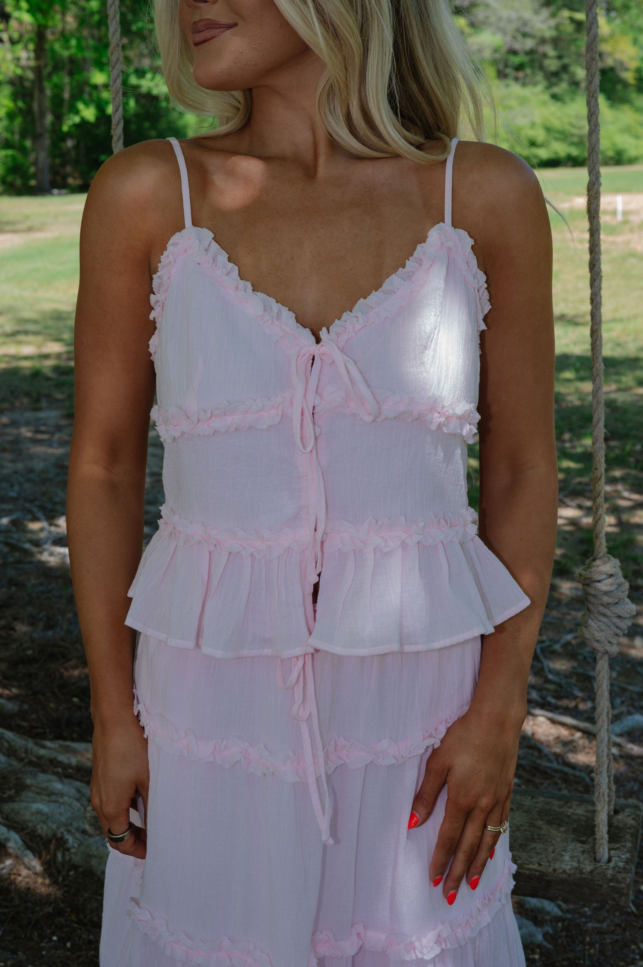 Dana Maxi Skirt Set-Water Pink