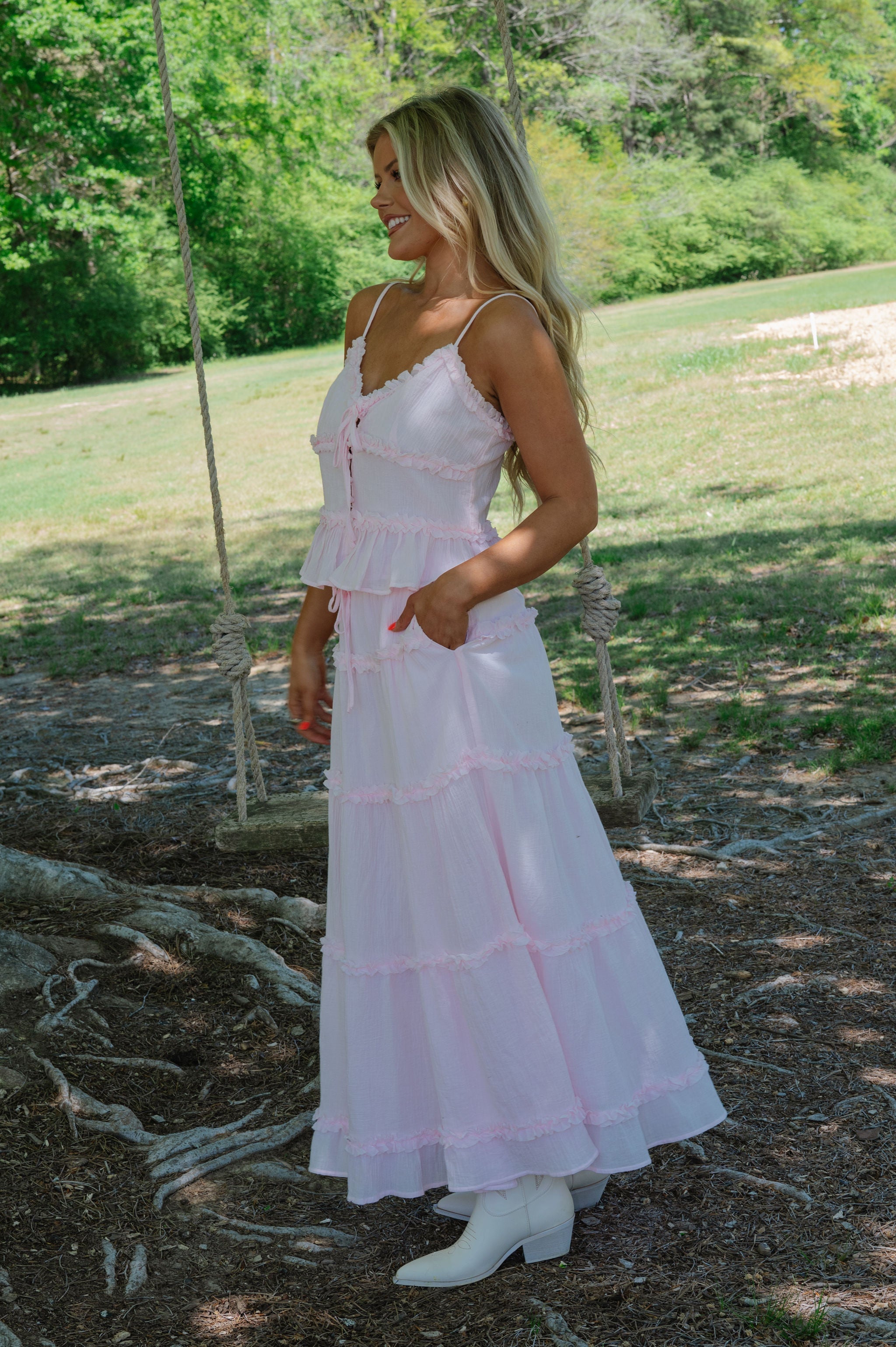 Dana Maxi Skirt Set-Water Pink