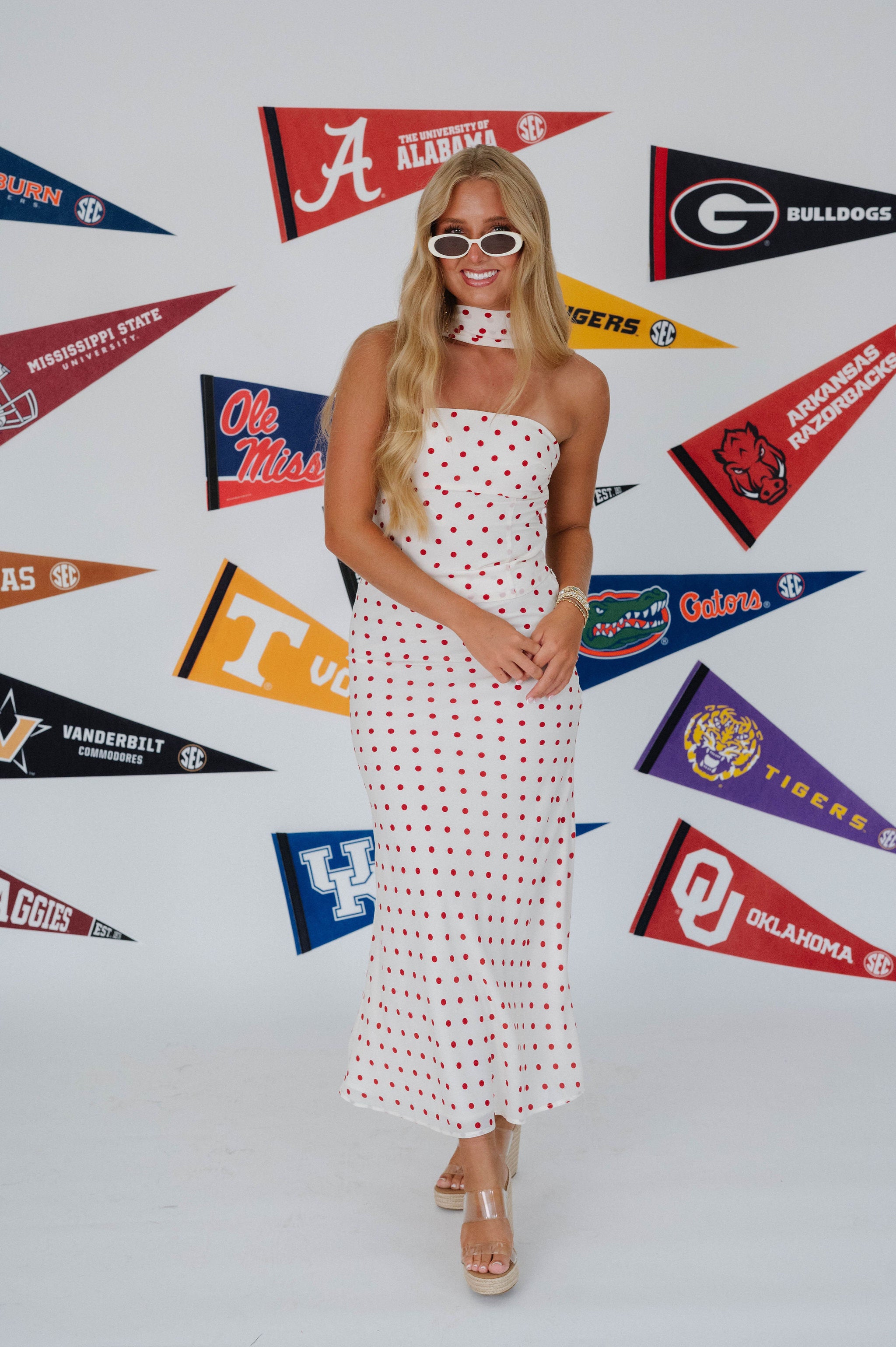 Nicolina Polka Dot Skirt Set-Cream