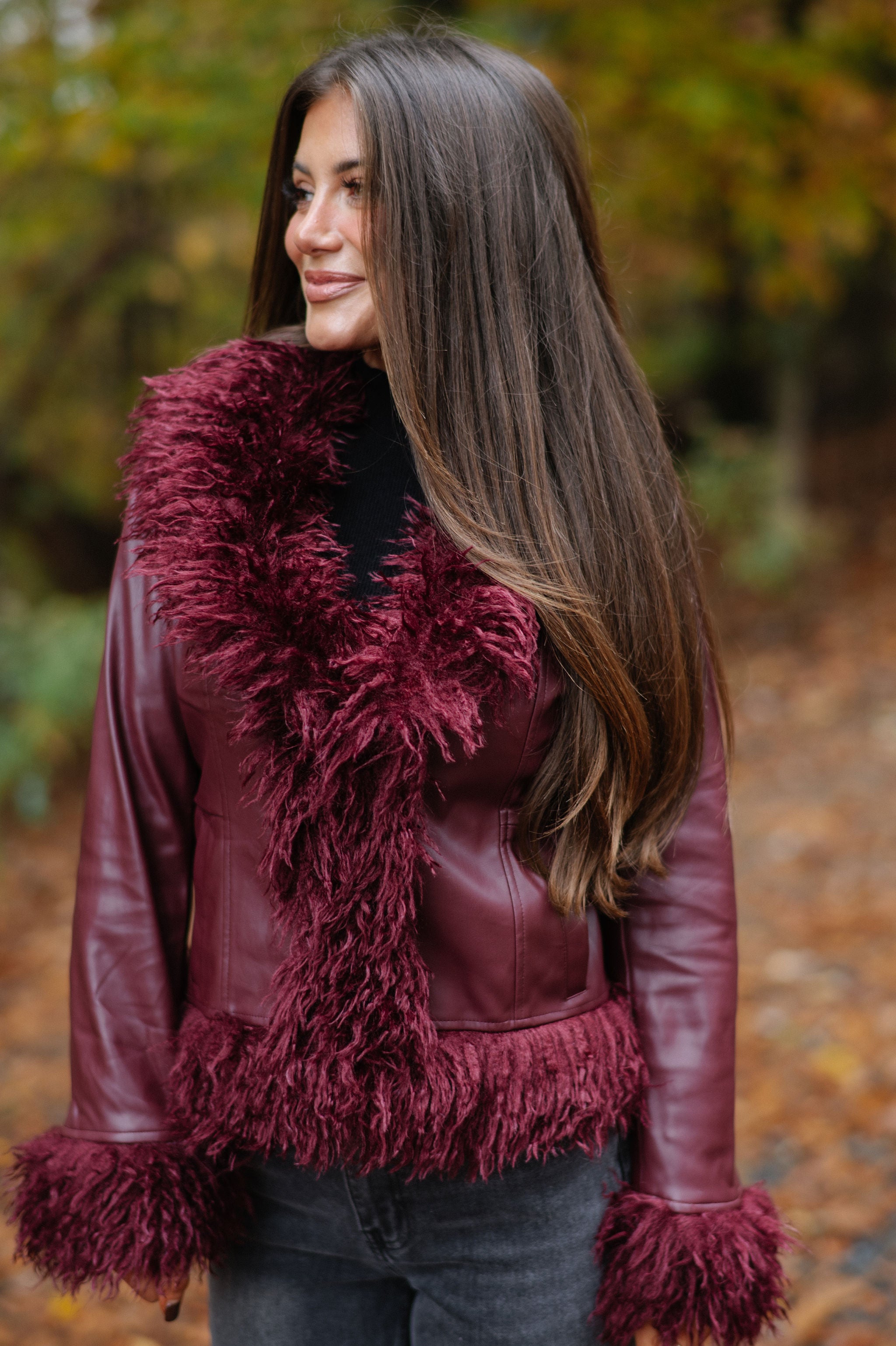 Elle Jacket-Burgundy