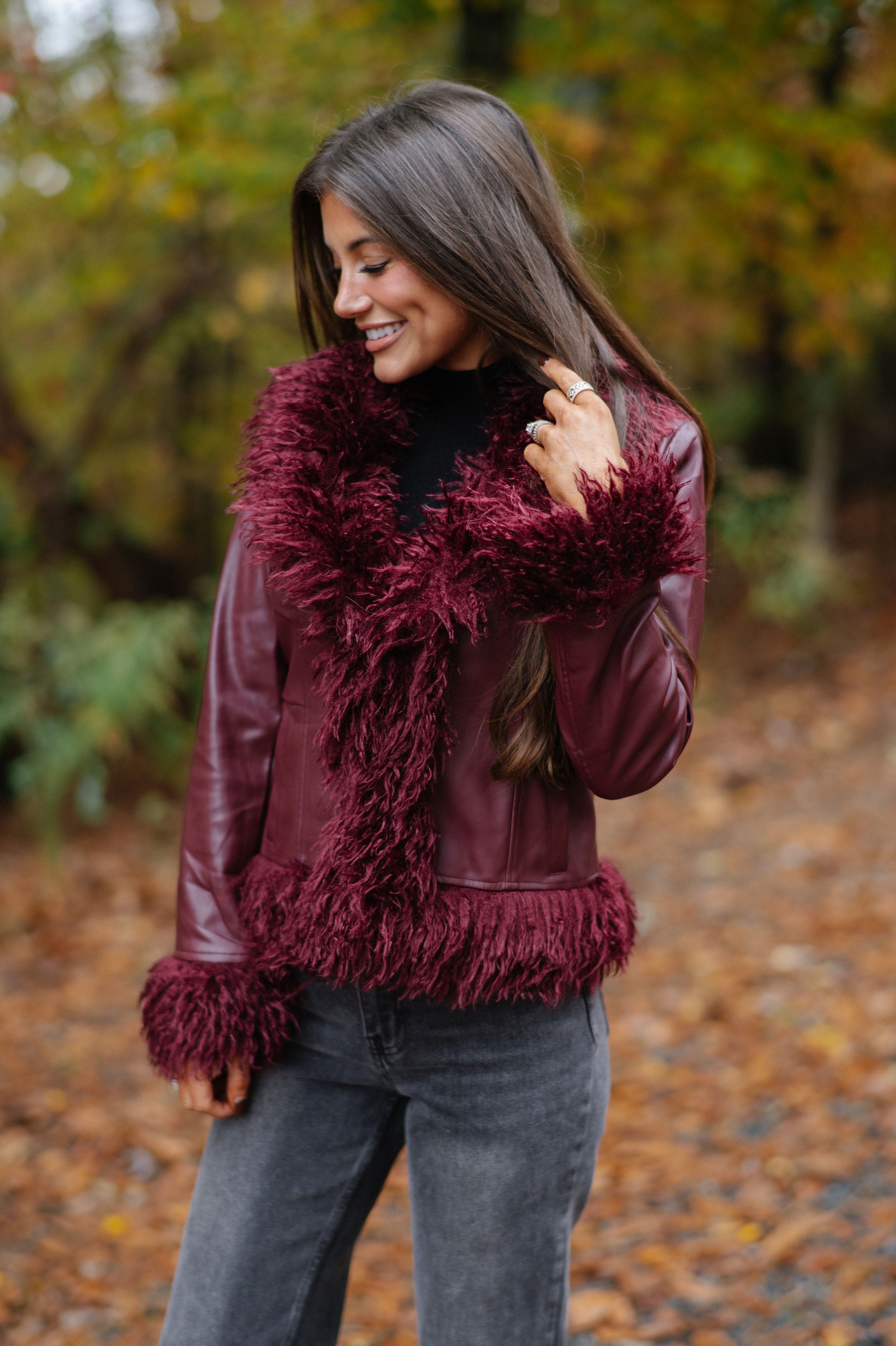 Elle Jacket-Burgundy