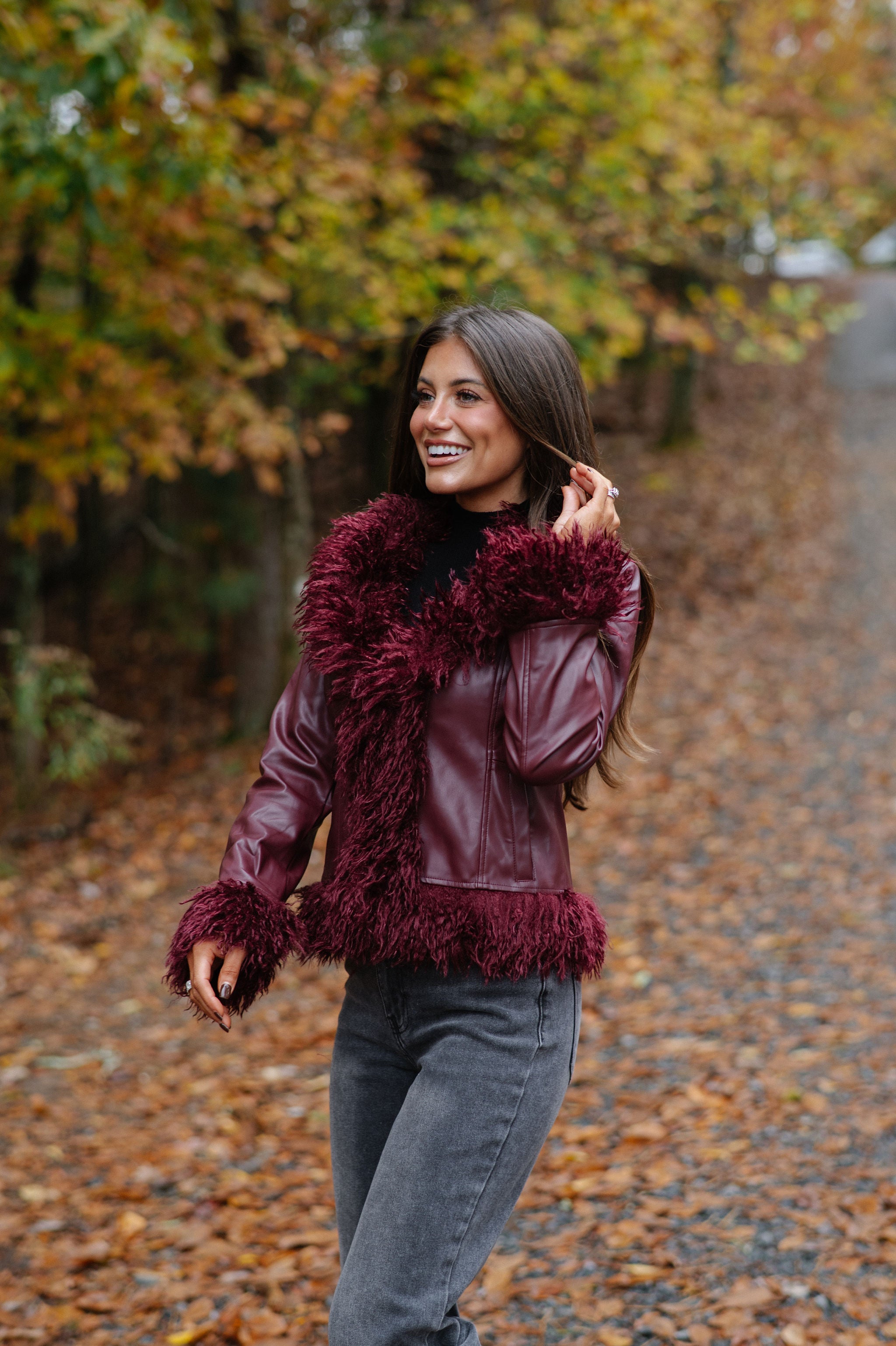 Elle Jacket-Burgundy