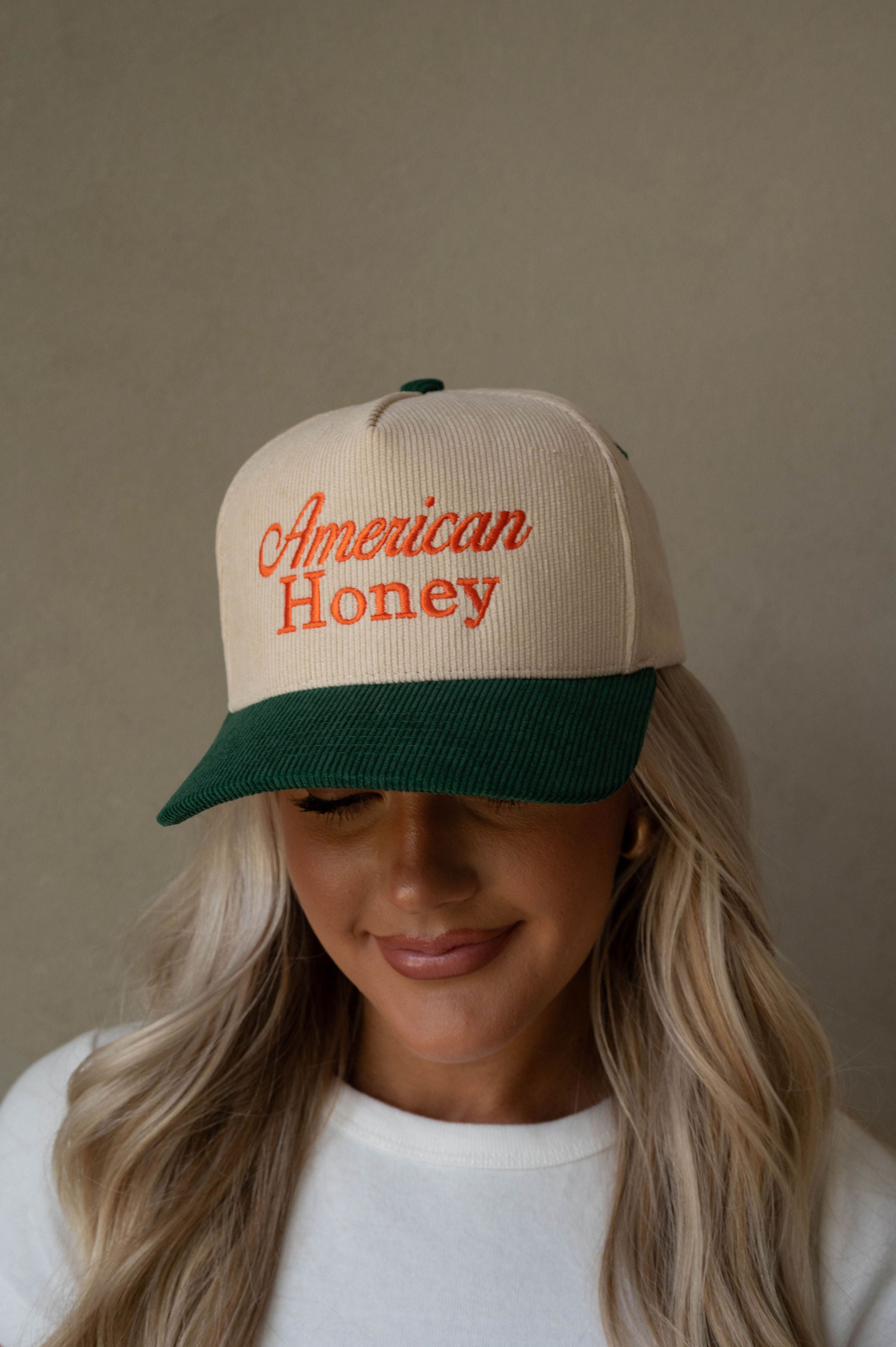 "American Honey" Corduroy Hat-Green