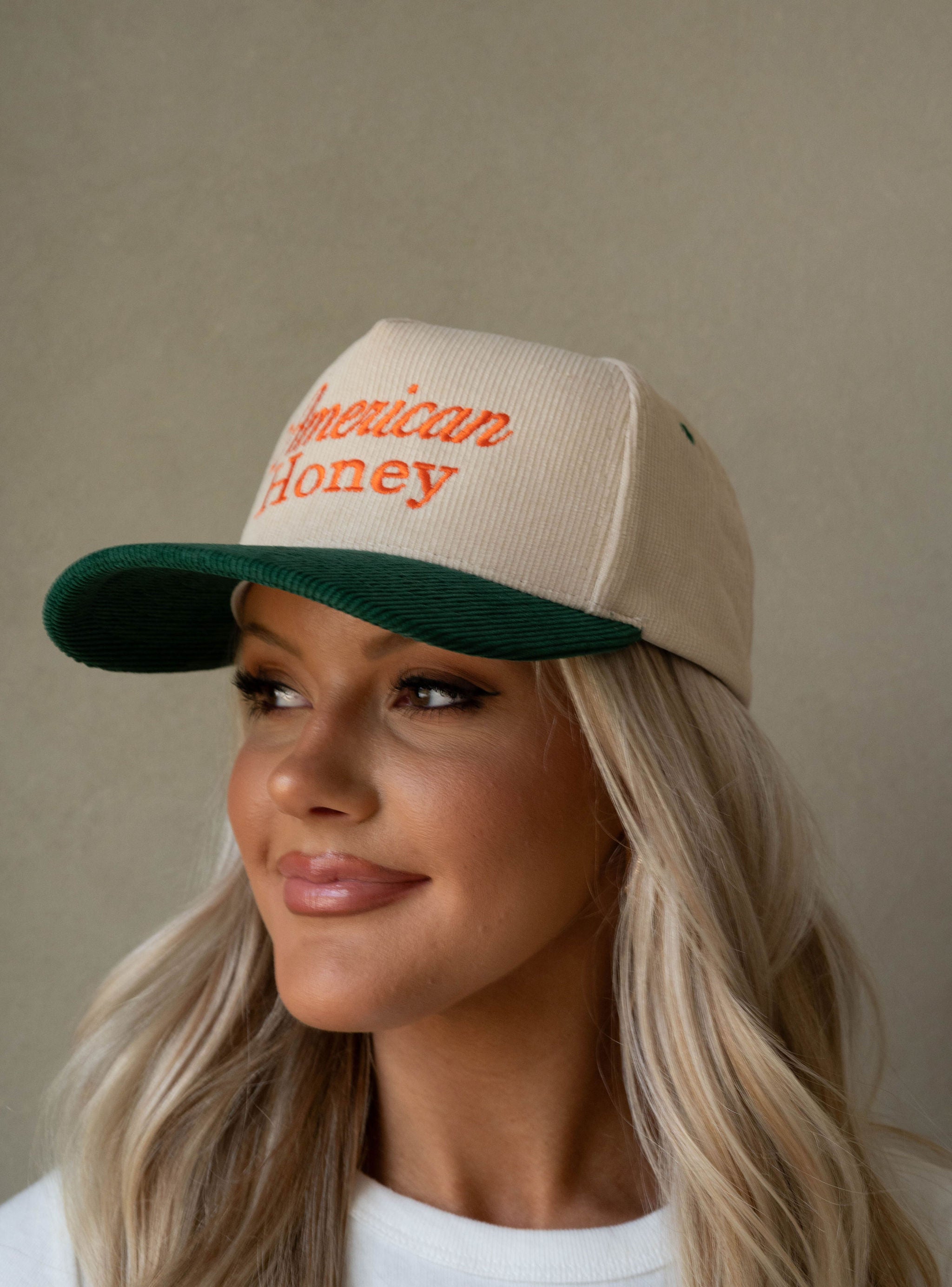 "American Honey" Corduroy Hat-Green