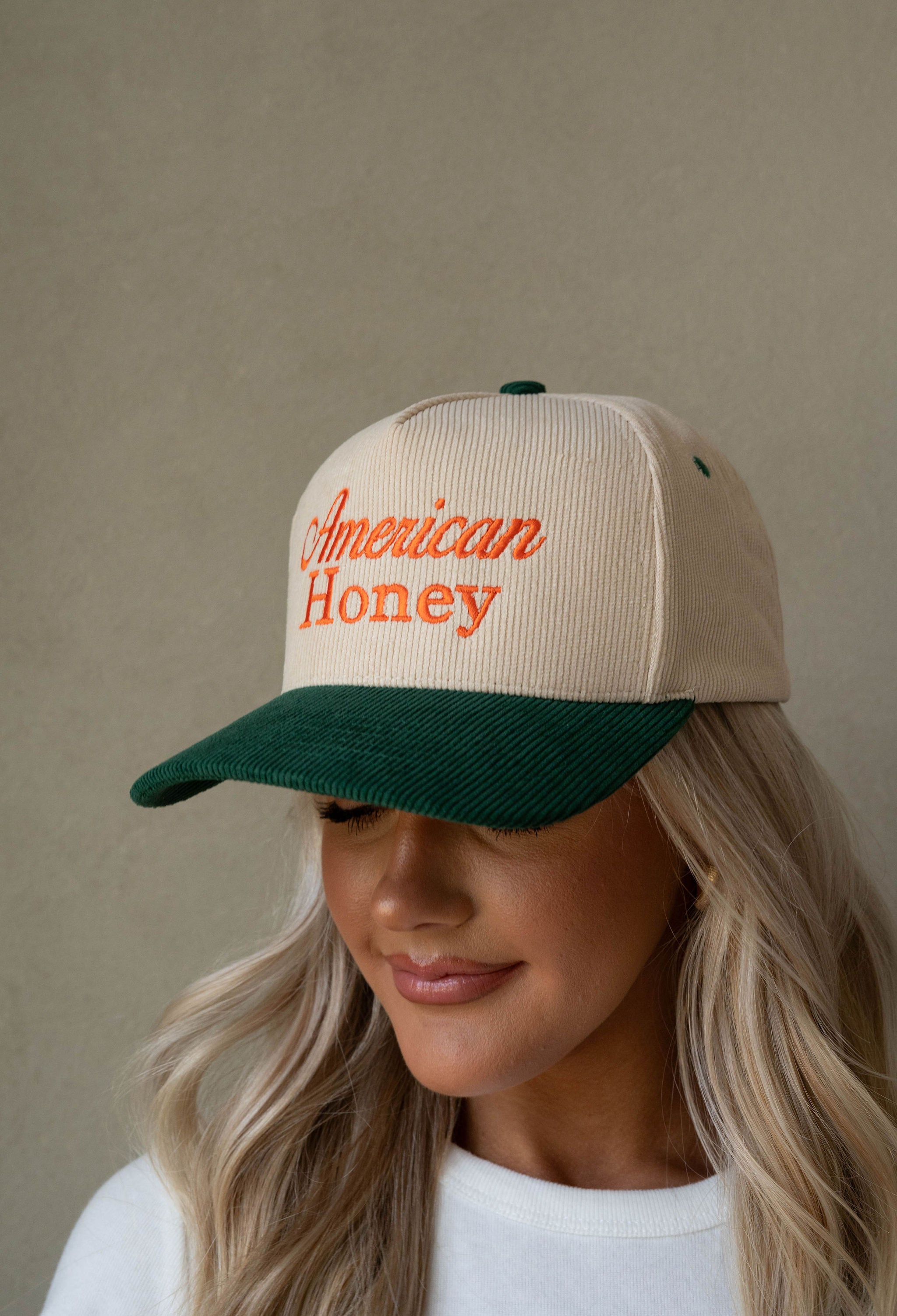 "American Honey" Corduroy Hat-Green
