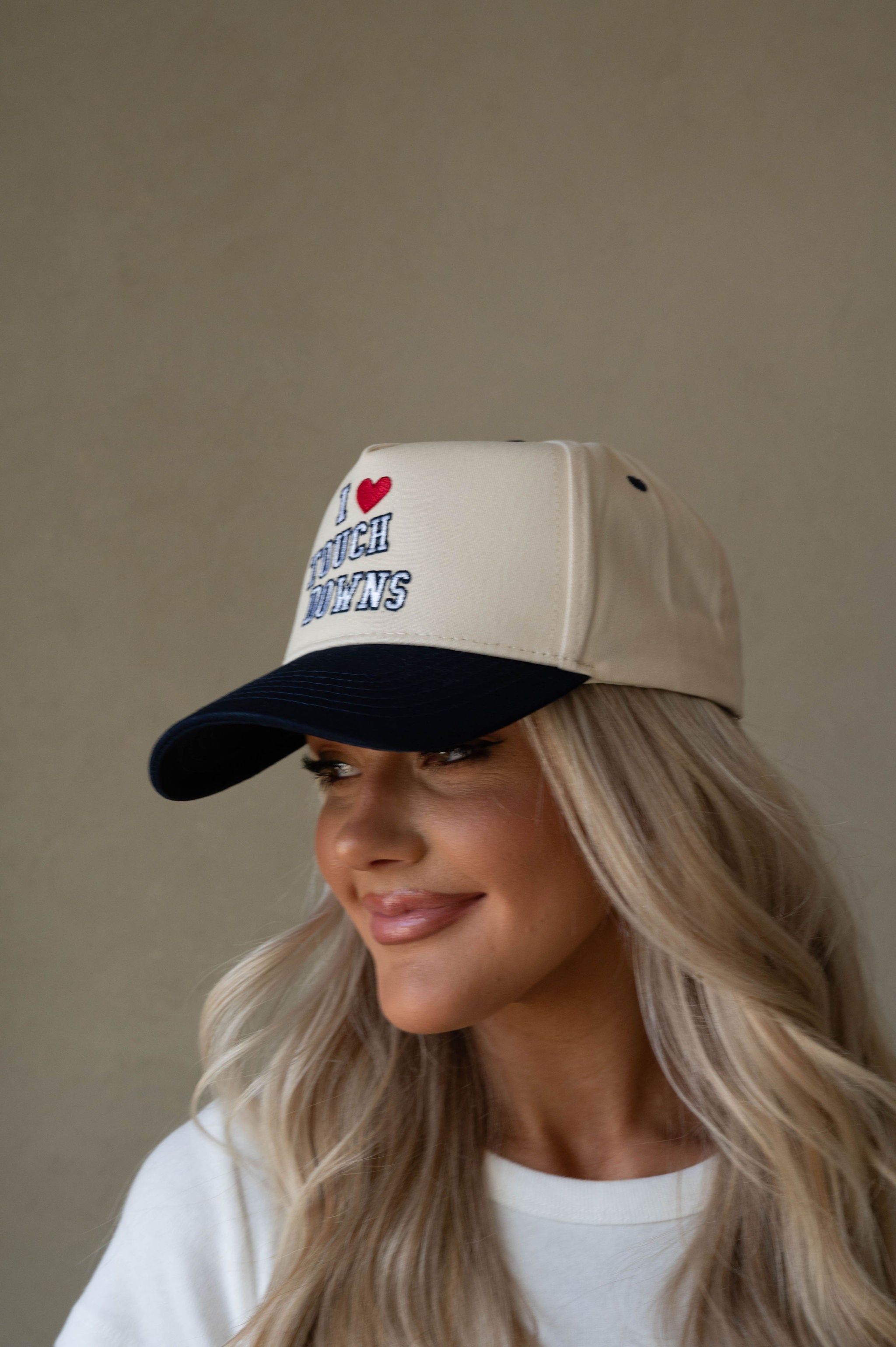 "I Heart Touchdowns" Trucker Hat-Navy