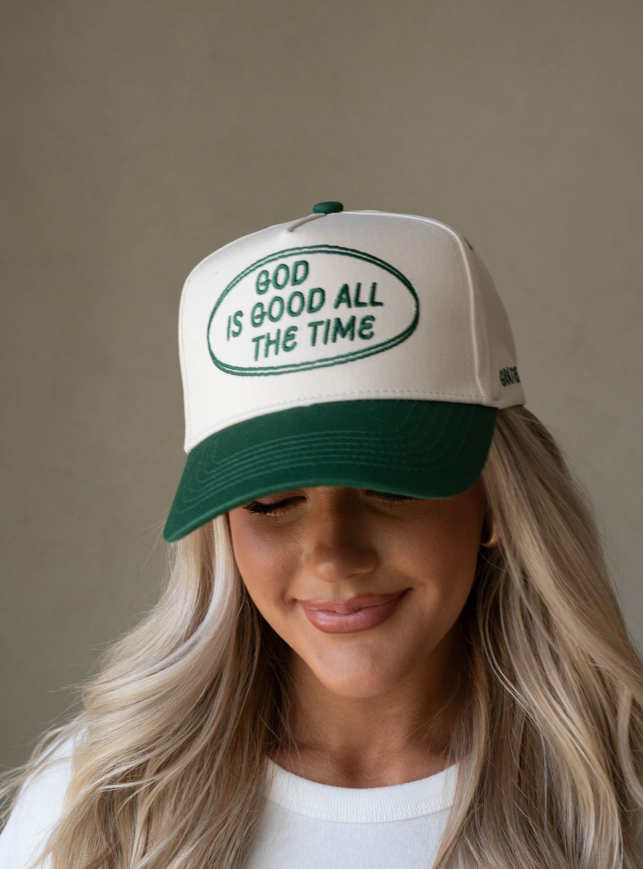 "God is Good" Trucker Hat-Green