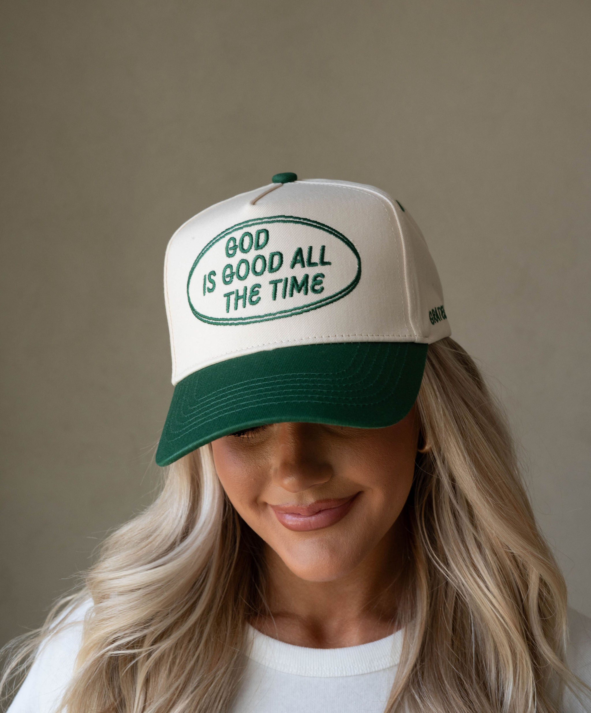 "God is Good" Trucker Hat-Green