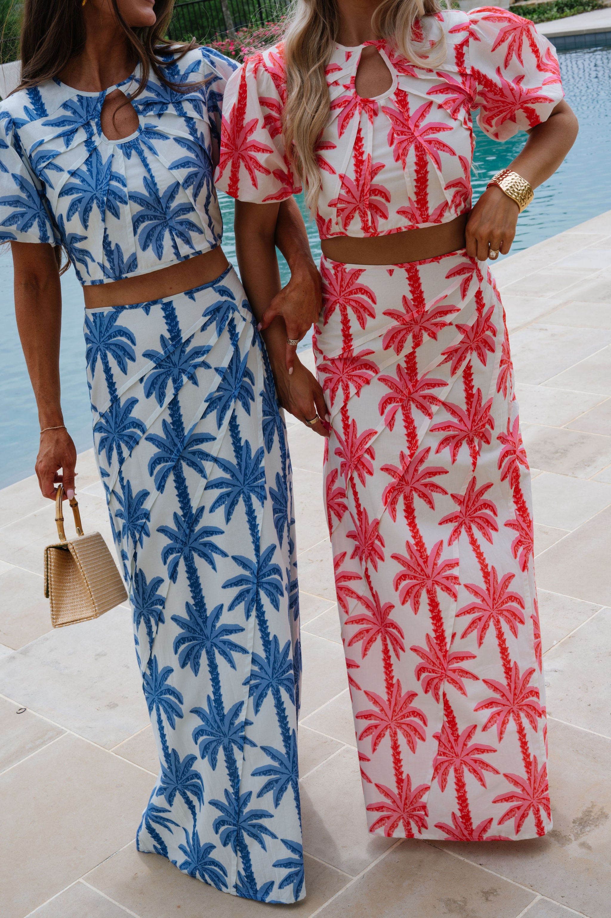Palmer Maxi Skirt Set-Blue Palm