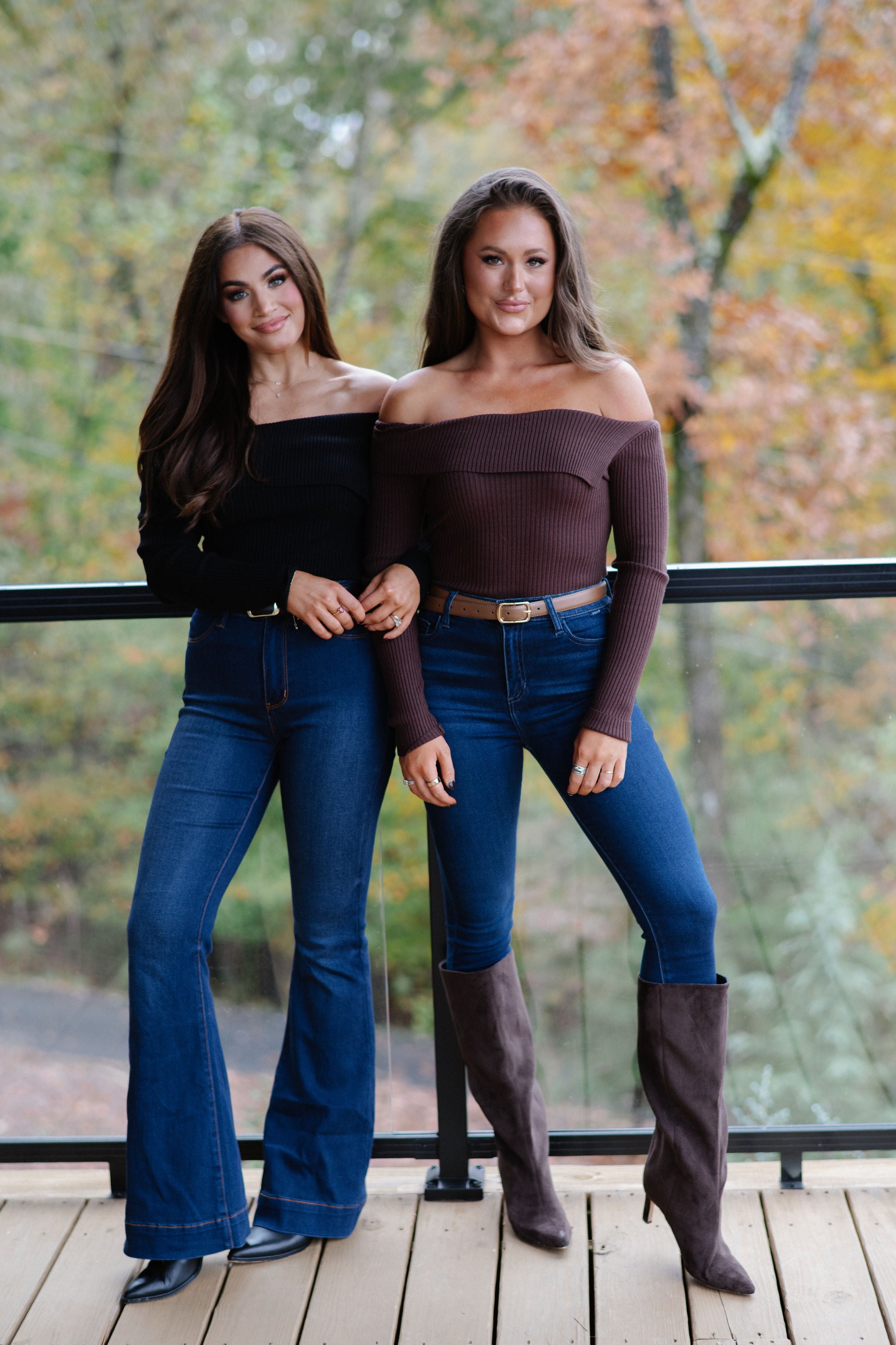 Asymmetrical Fold Over Sweater-Black