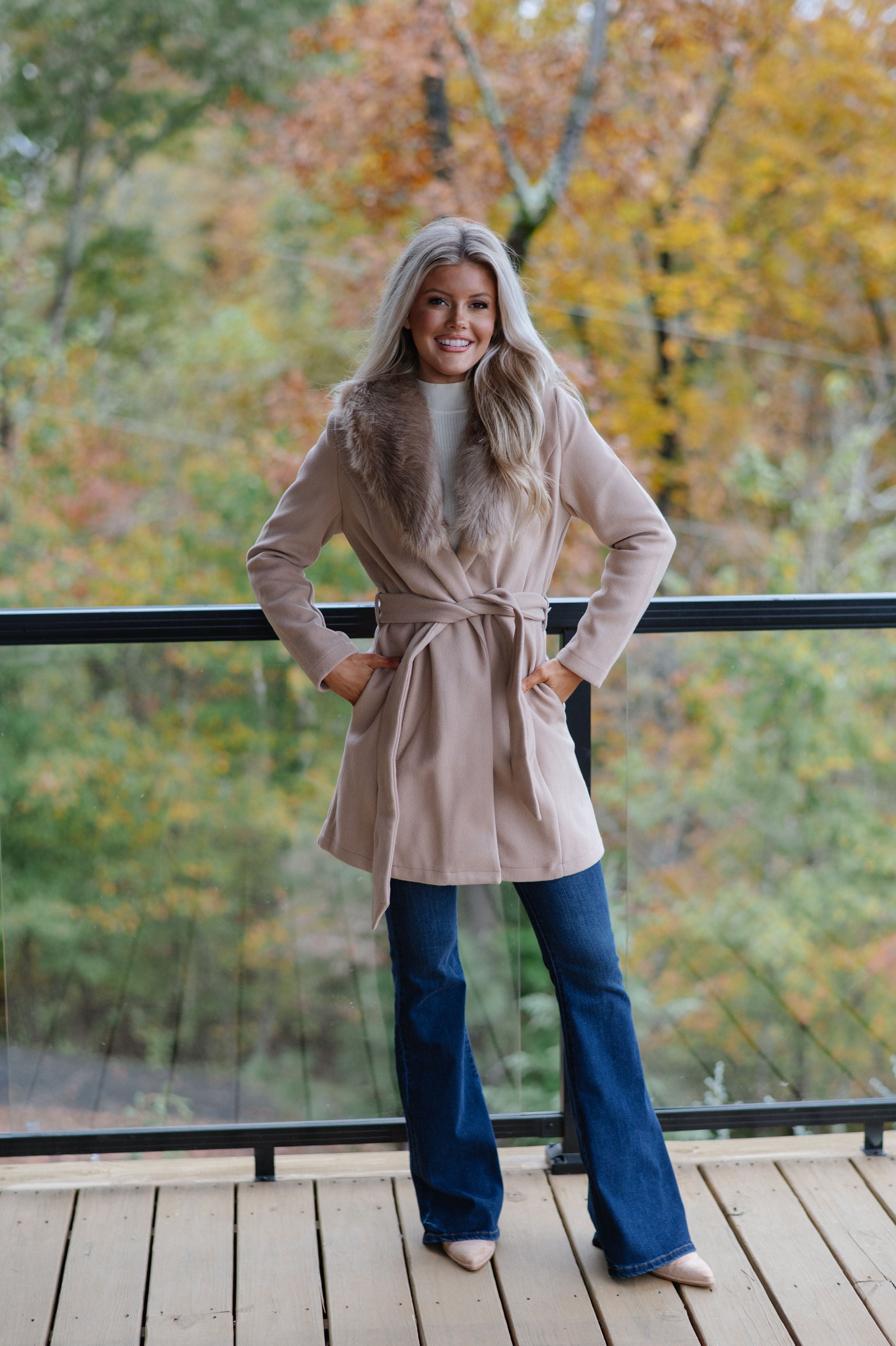 Isla Belted Coat-Taupe