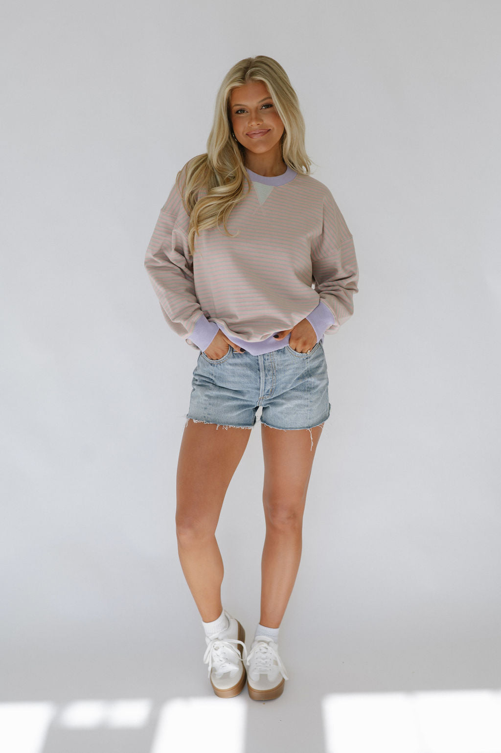 Lottie Oversized Sweatshirt-Pink/Green