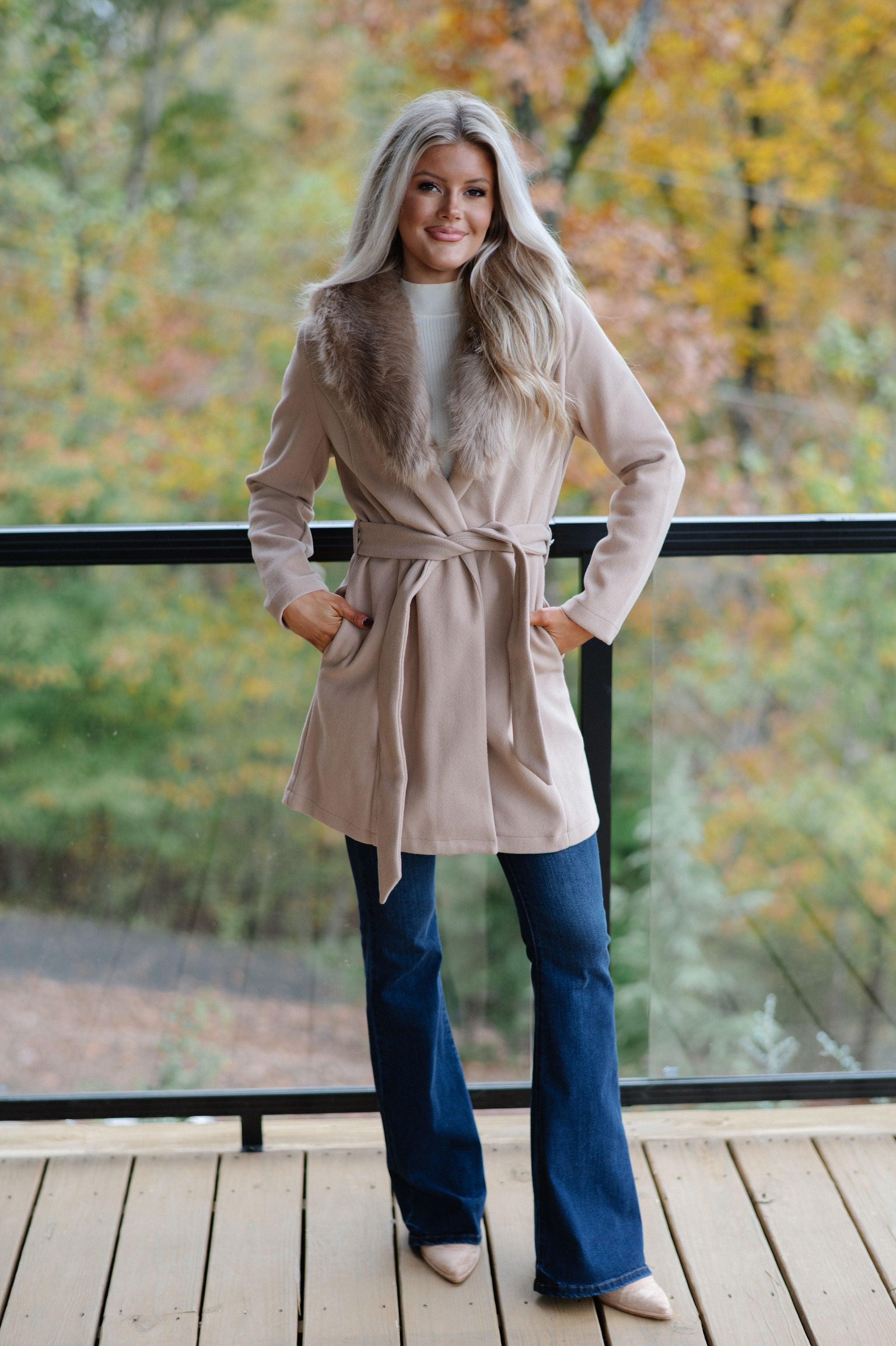 Isla Belted Coat-Taupe