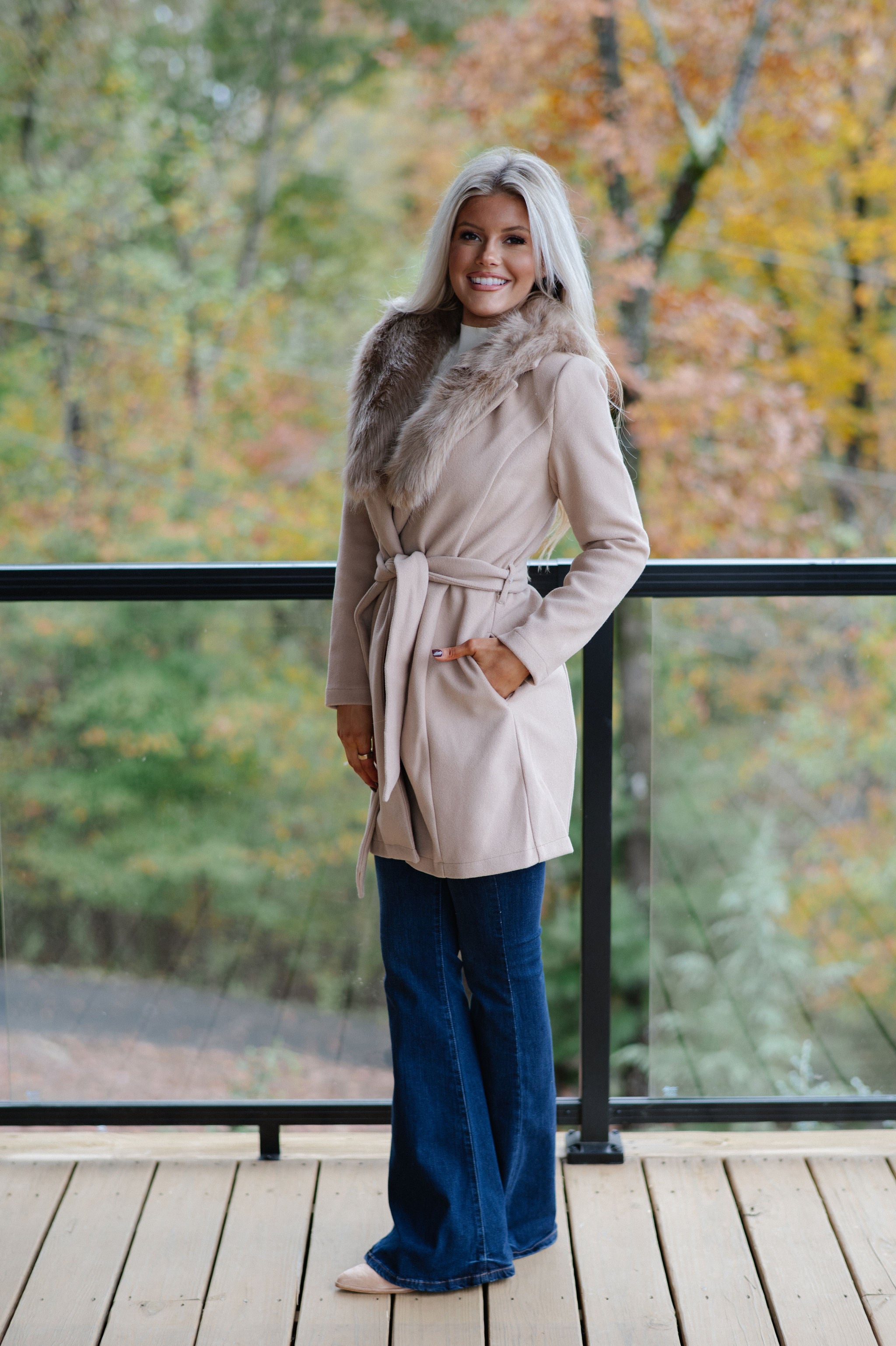 Isla Belted Coat-Taupe