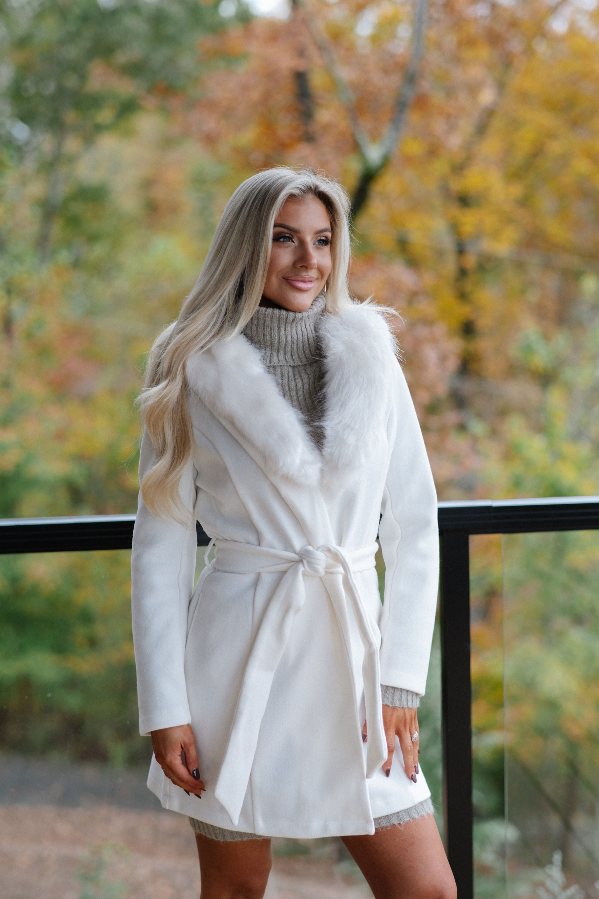 Isla Belted Coat-Ivory