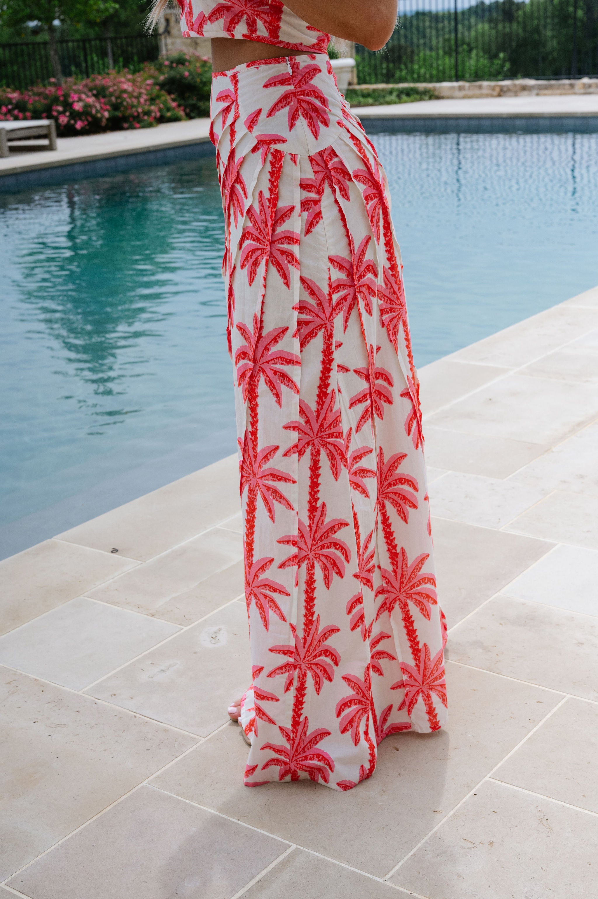 Palmer Maxi Skirt Set-Pink Palm