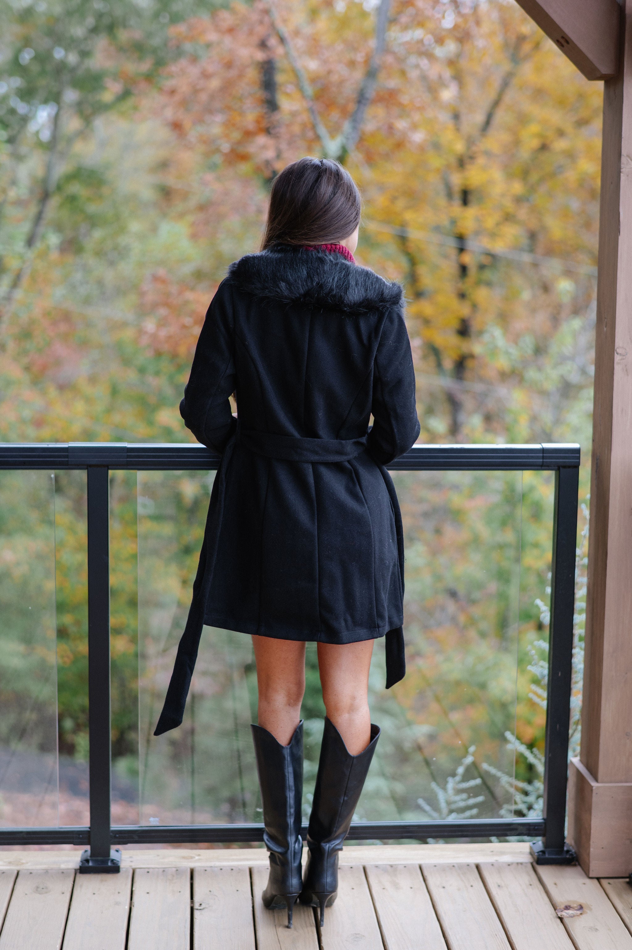 Isla Belted Coat-Black