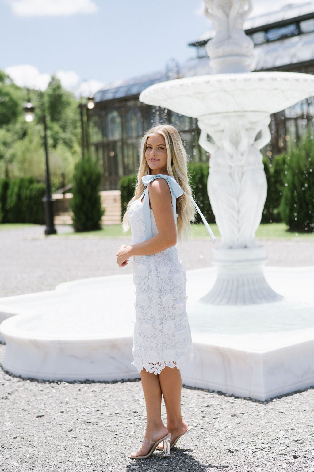 Shannon Floral Lace Corset Dress-White