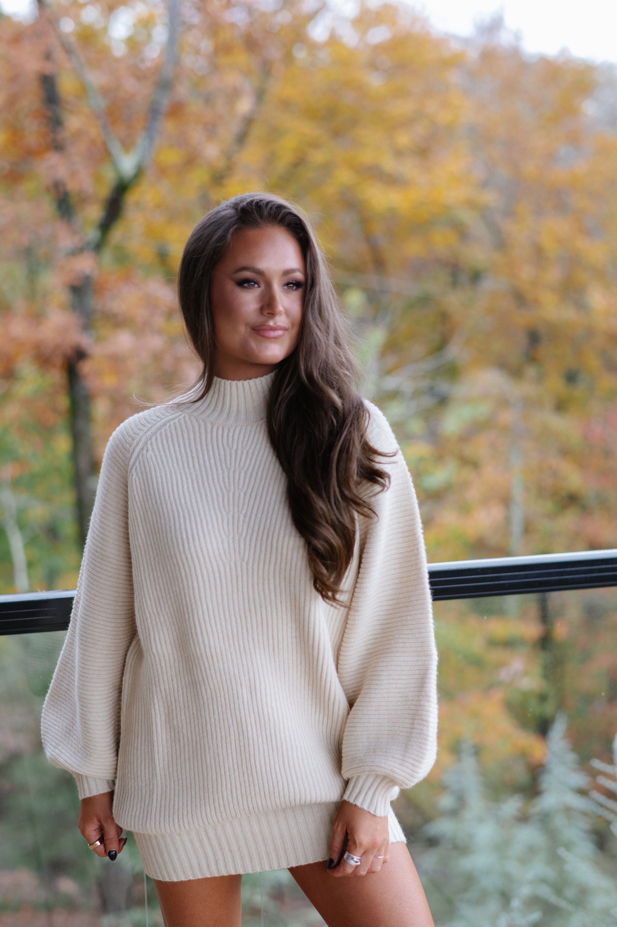 Mollie Cozy Sweater Dress-Cream