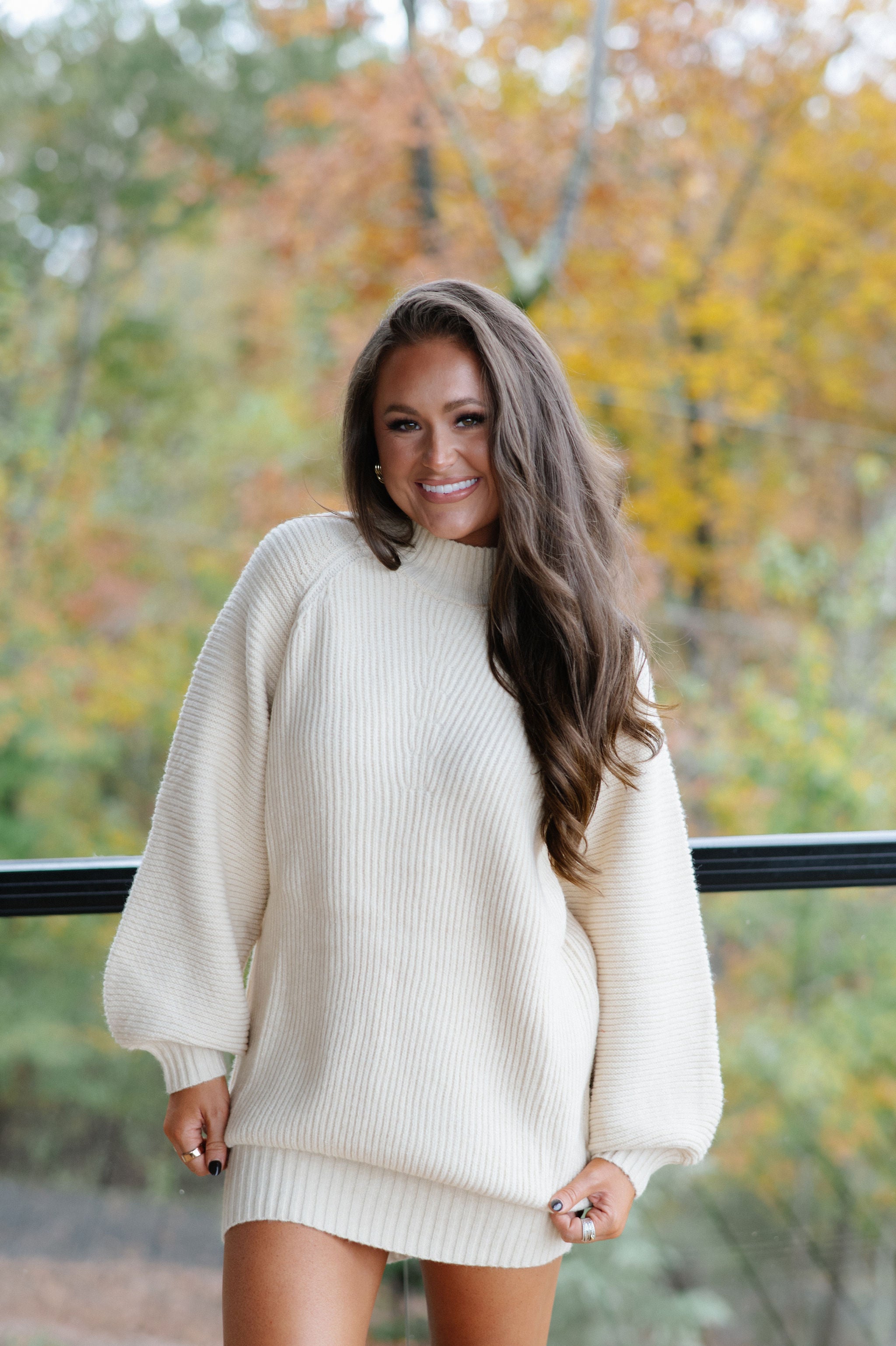 Mollie Cozy Sweater Dress-Cream
