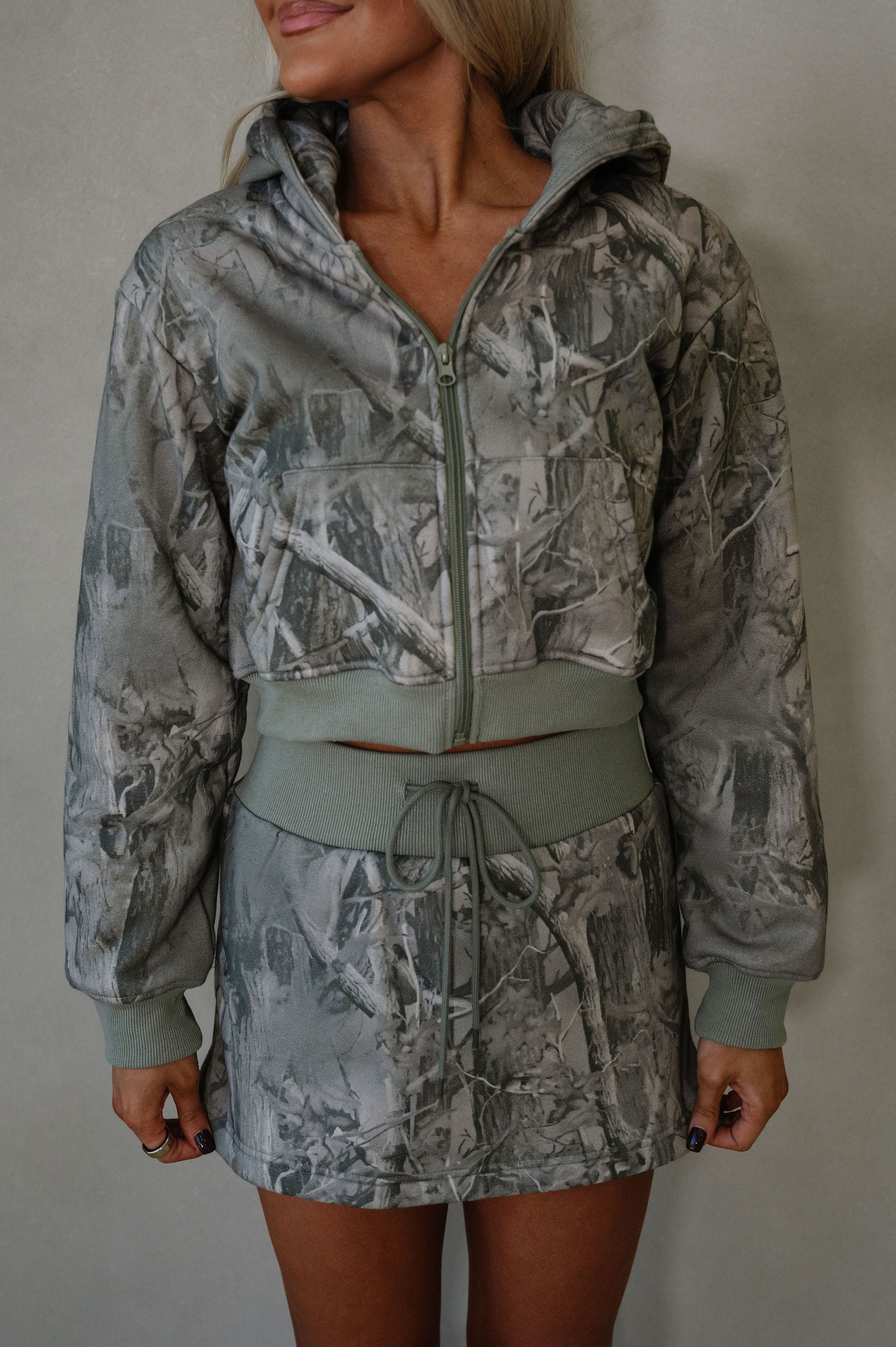 Willis Camo Skirt Set-Sage