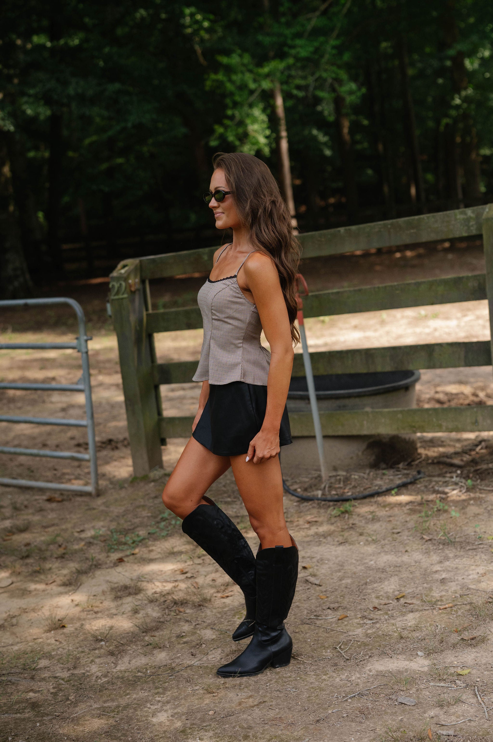 Blaire Cami Top-Khaki Multi