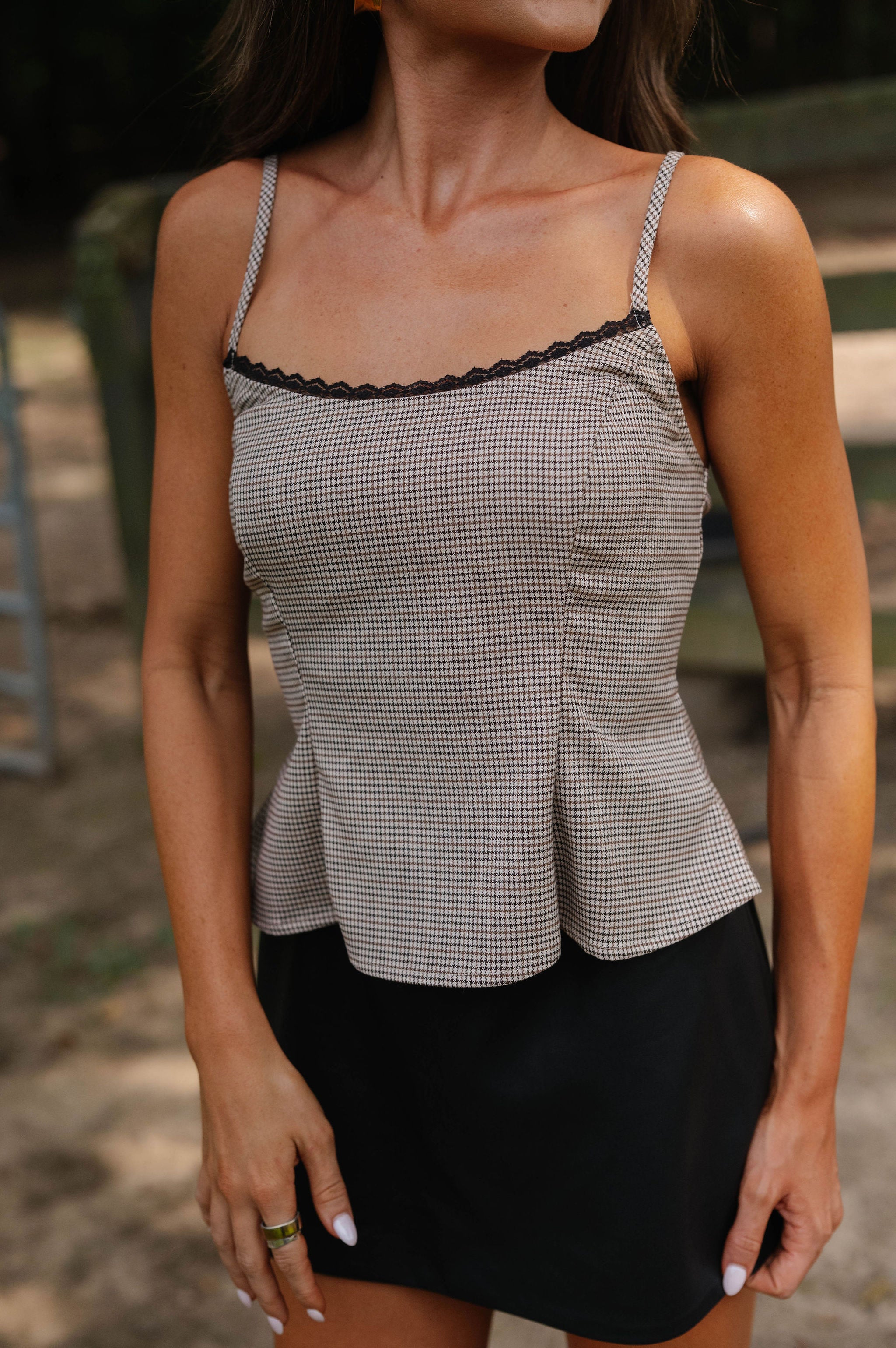 Blaire Cami Top-Khaki Multi