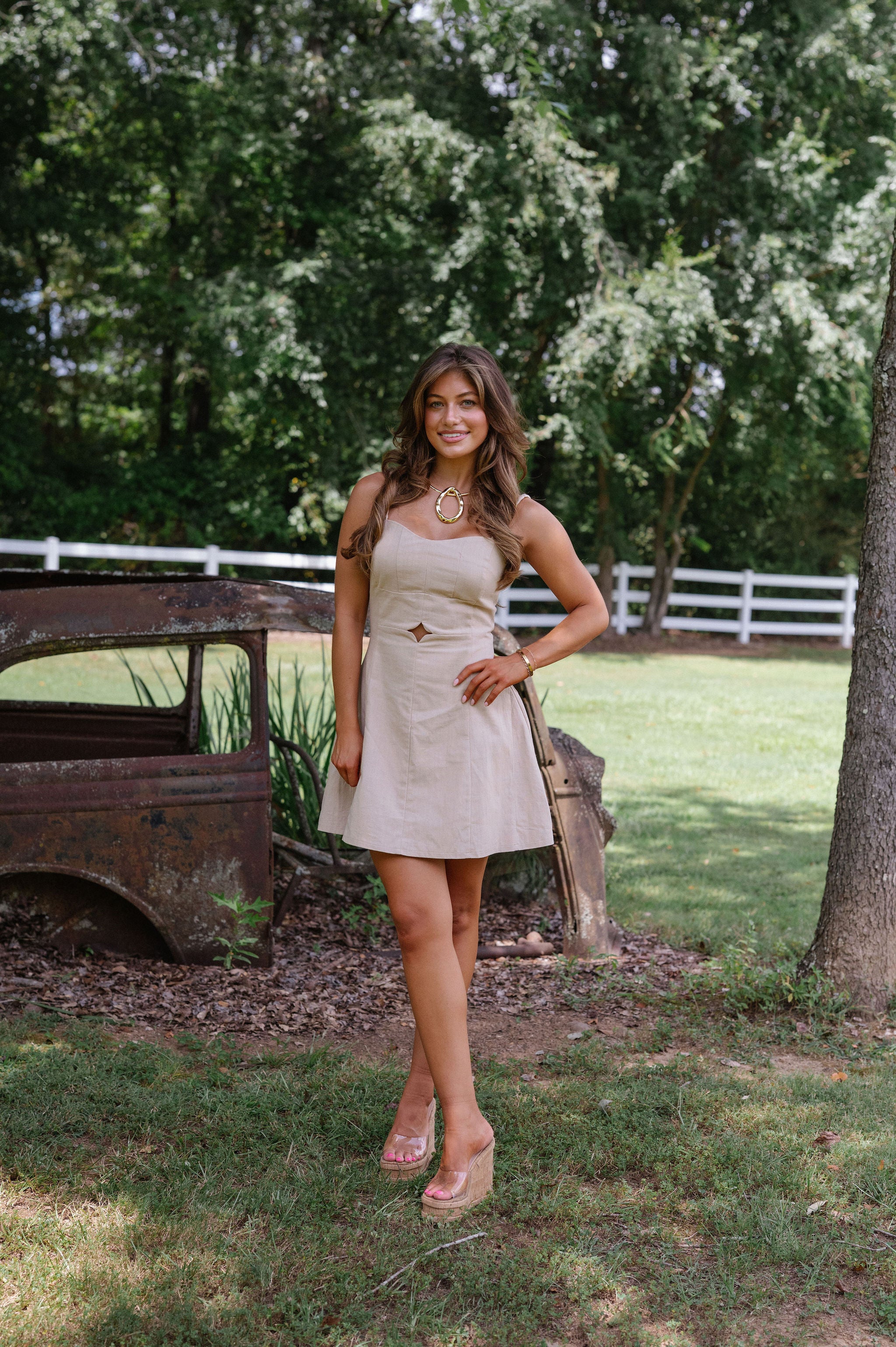 Lorna Mini Dress-Natural