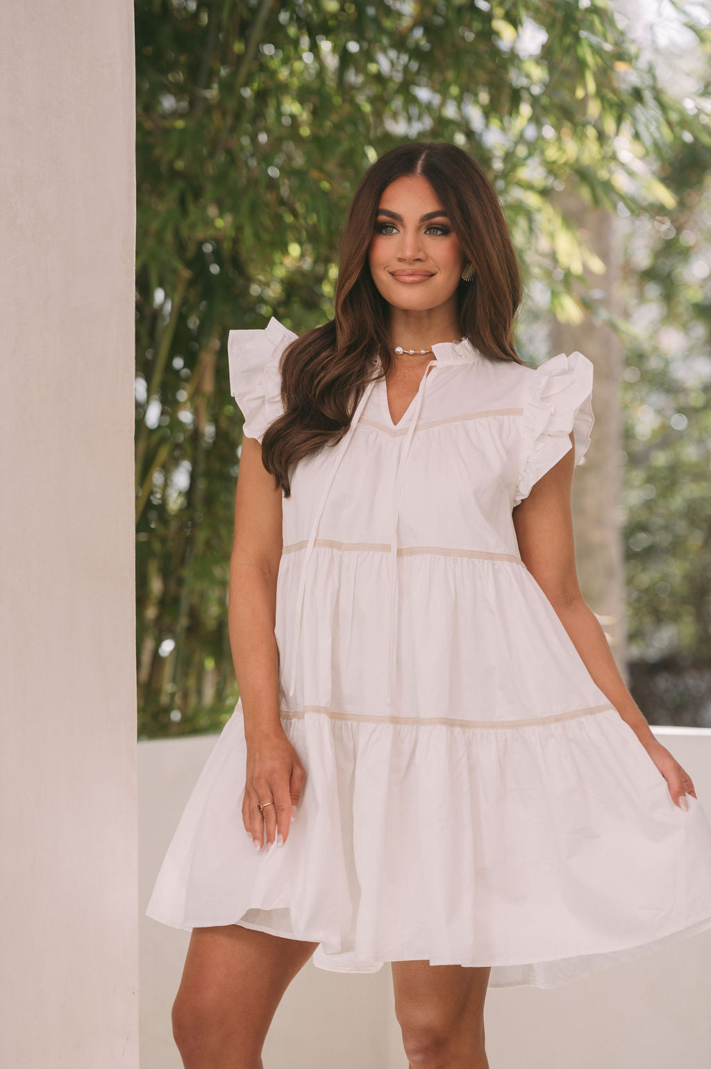 Maddie Sleeveless Mini Dress- Off White