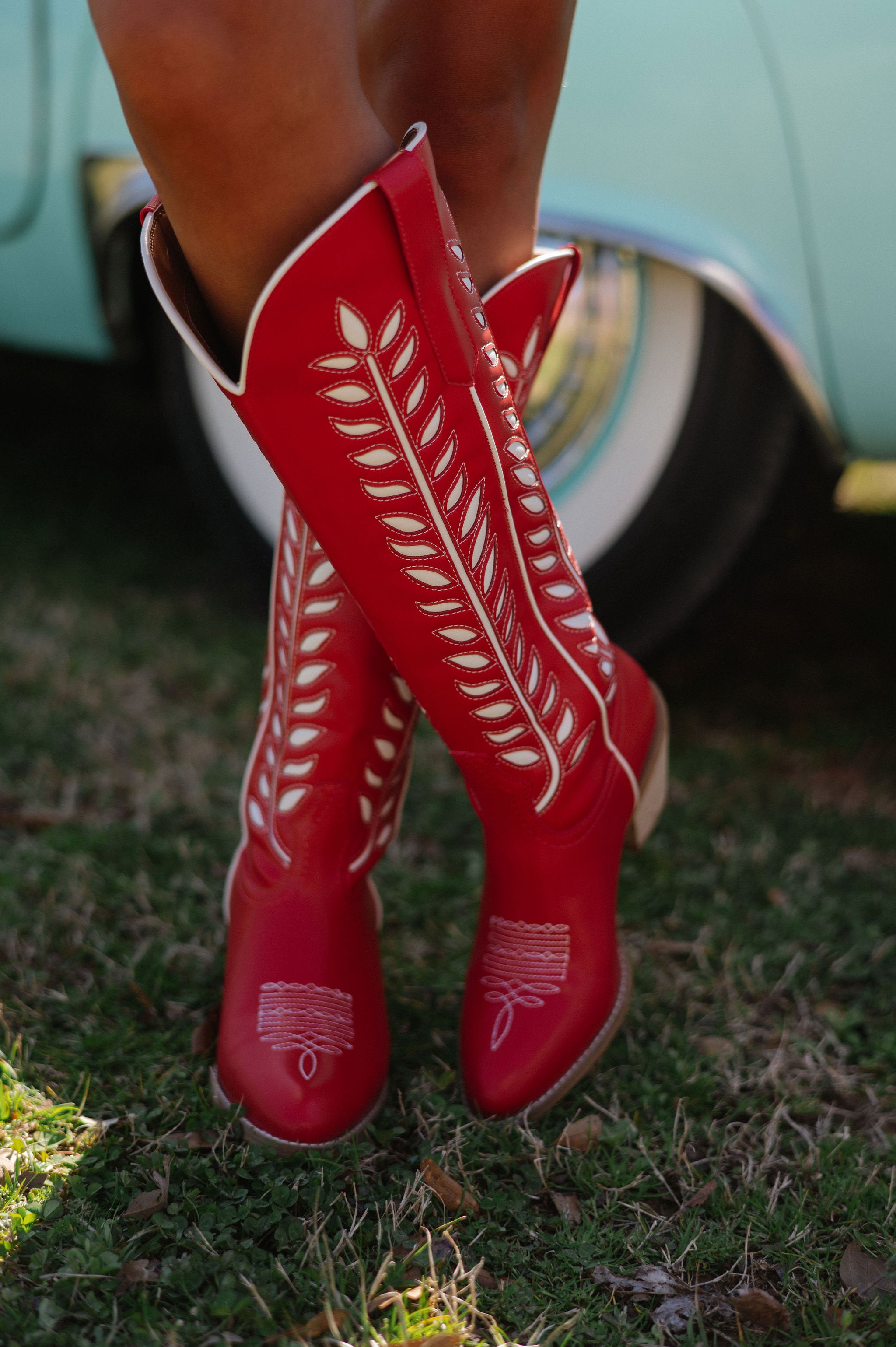 Glenda Western Boots-Red