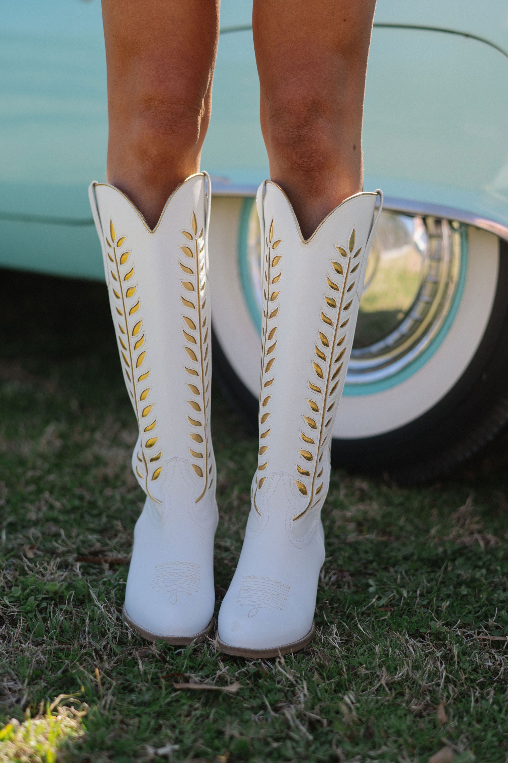 Glenda Western Boots-Gold