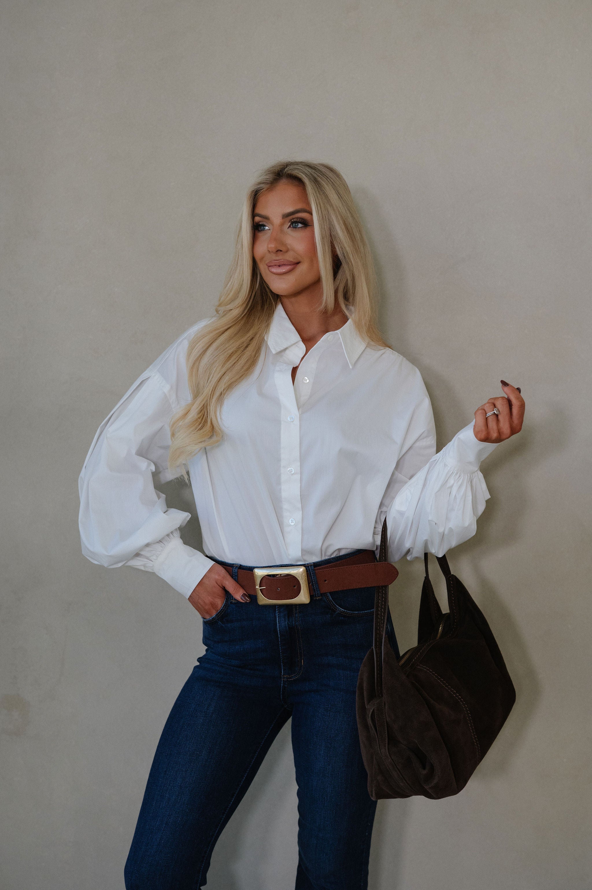 Dayla Oversized Top-Off White