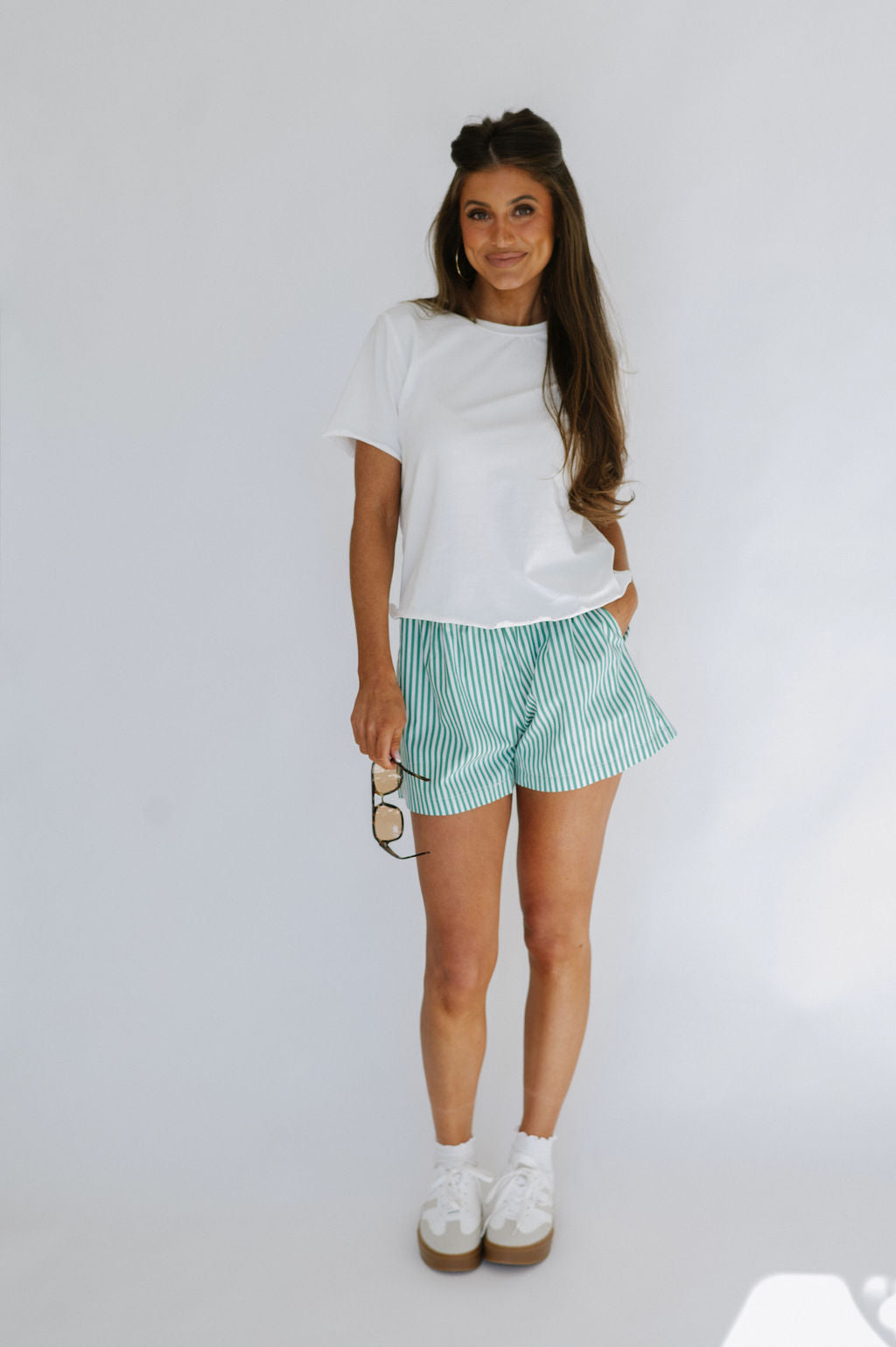 Parker Striped Shorts-Green